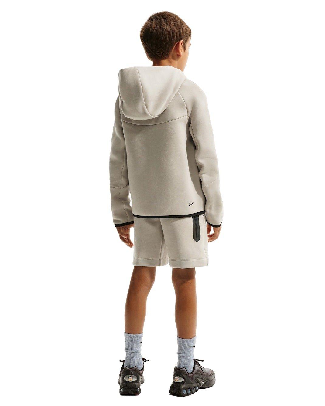 Nike Big Boys' Sportswear Tech Fleece Shorts - Brown - CREAM Thumbnail View 5