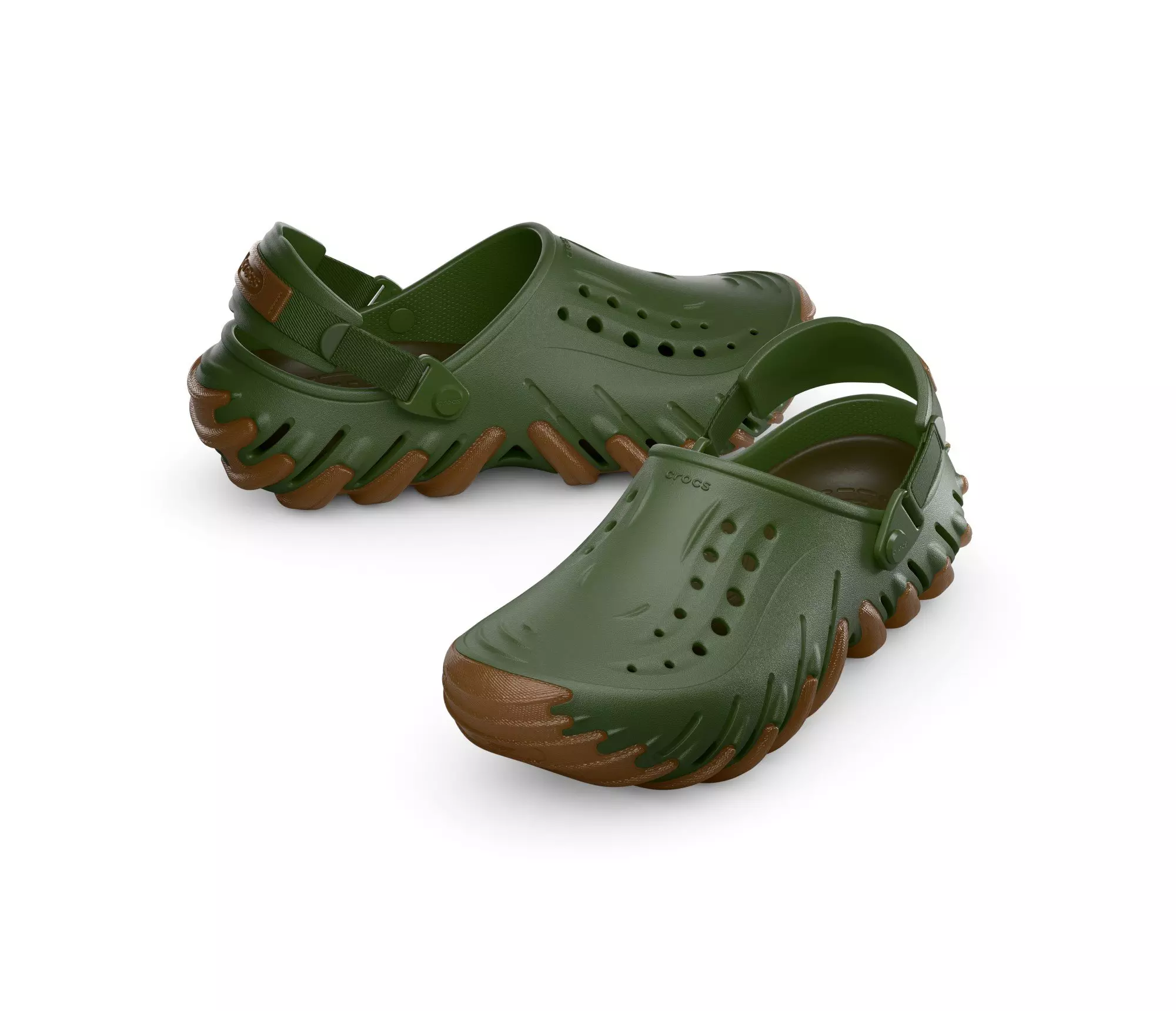 Crocs Echo Gum RO "Green/Brown" Unisex Clog - GREEN/BROWN