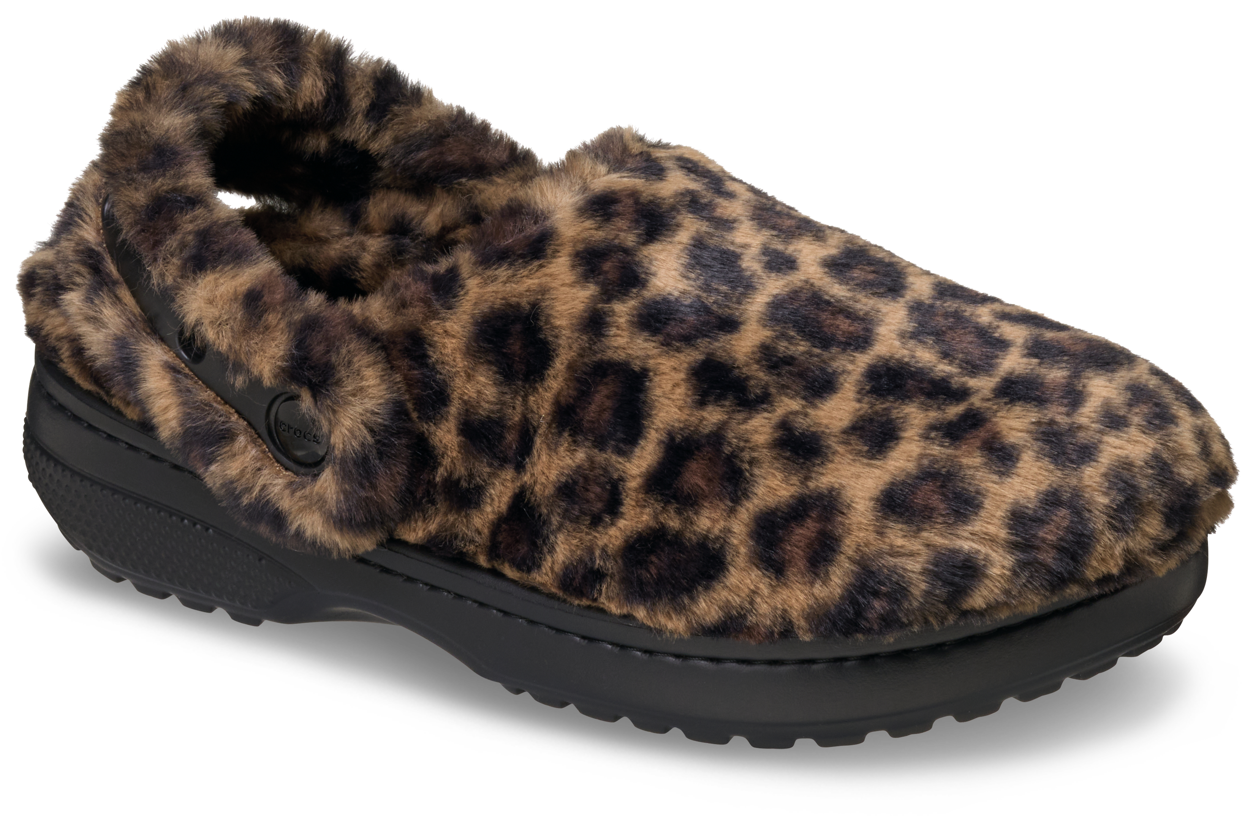 Crocs Classic Unfurgettable "Leopard Print" Women's Clog - BLACK/BROWN Thumbnail View 4