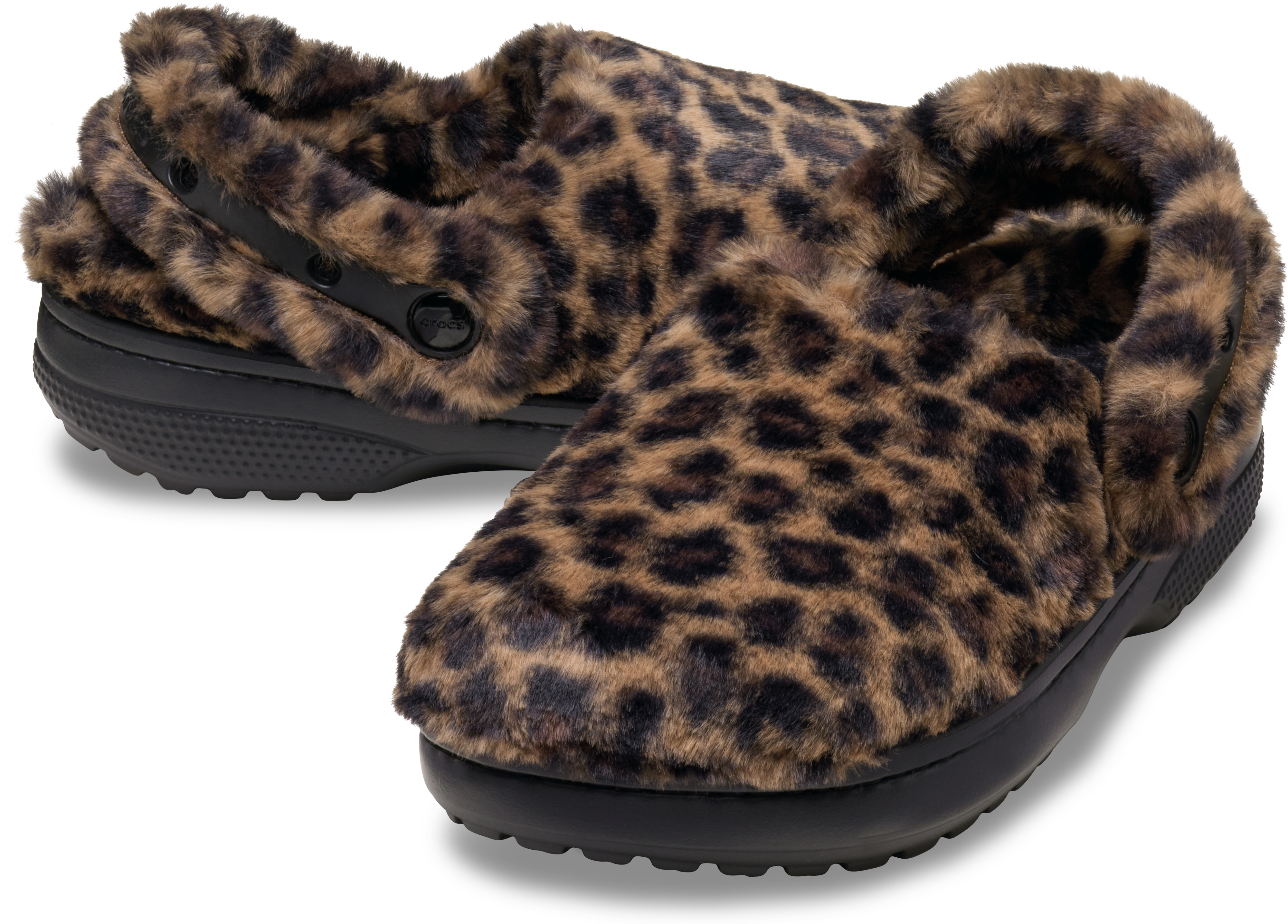 Crocs Classic Unfurgettable "Leopard Print" Women's Clog - BLACK/BROWN Thumbnail View 7