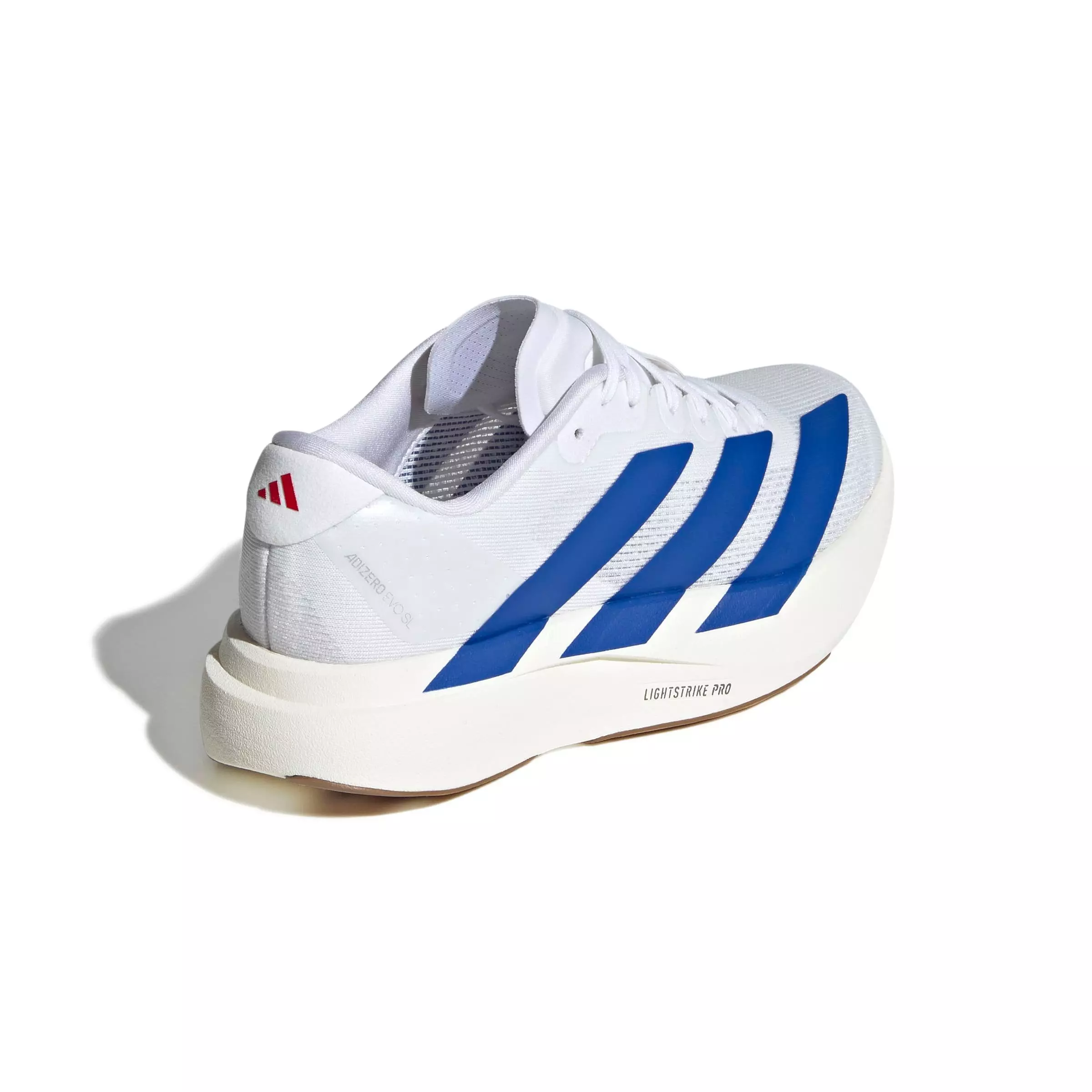 adidas Adizero Evo SL "White/Team Royal Blue/Pure Ruby" Grade School Boys' Running Shoe - WHITE/ROYAL