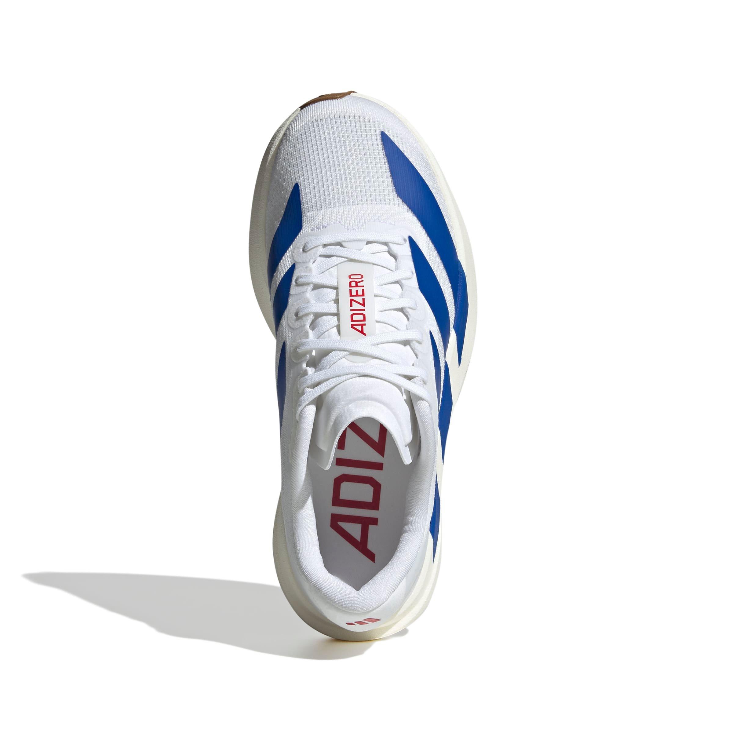 adidas Adizero Evo SL "White/Team Royal Blue/Pure Ruby" Grade School Boys' Running Shoe