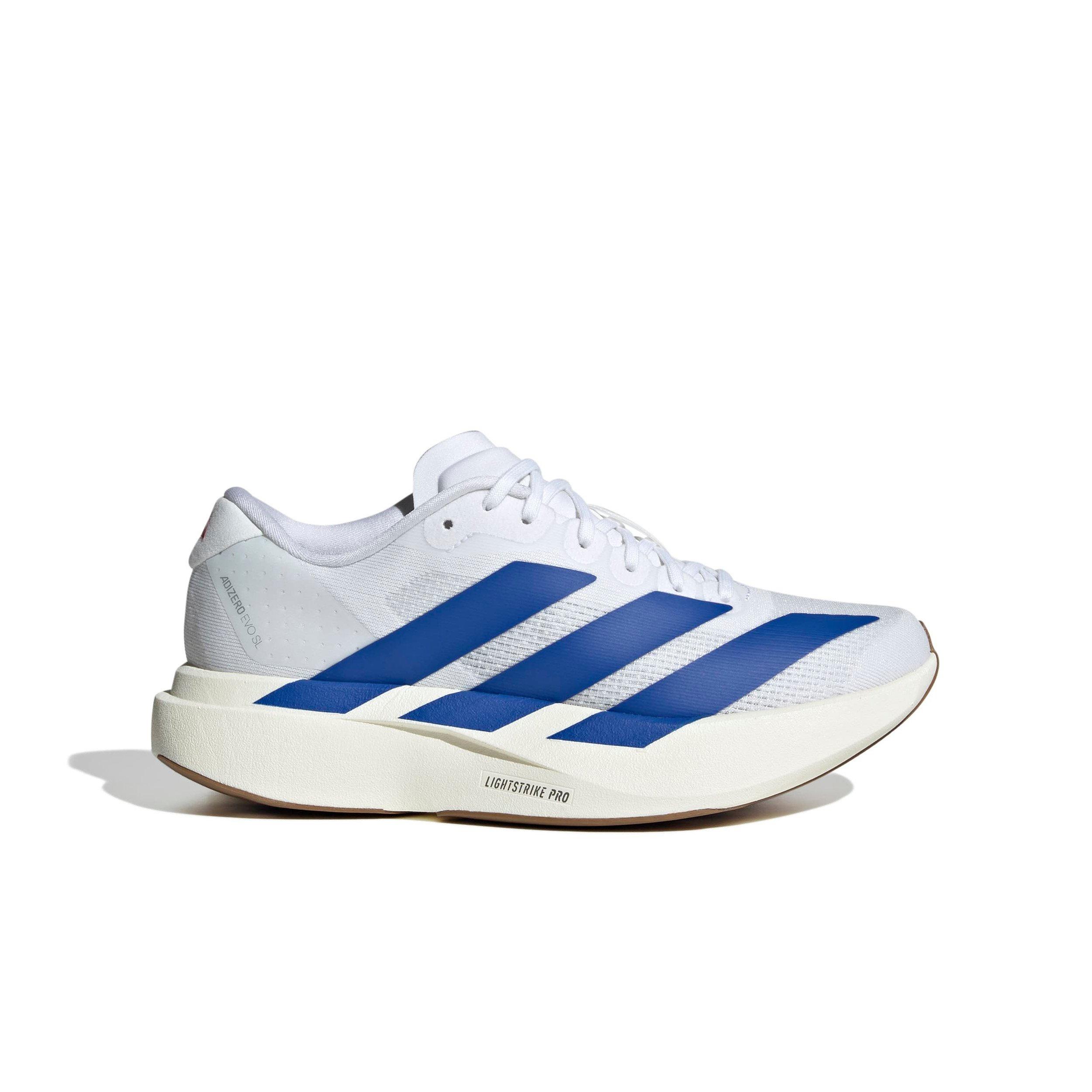 adidas Adizero Evo SL "White/Team Royal Blue/Pure Ruby" Grade School Boys' Running Shoe