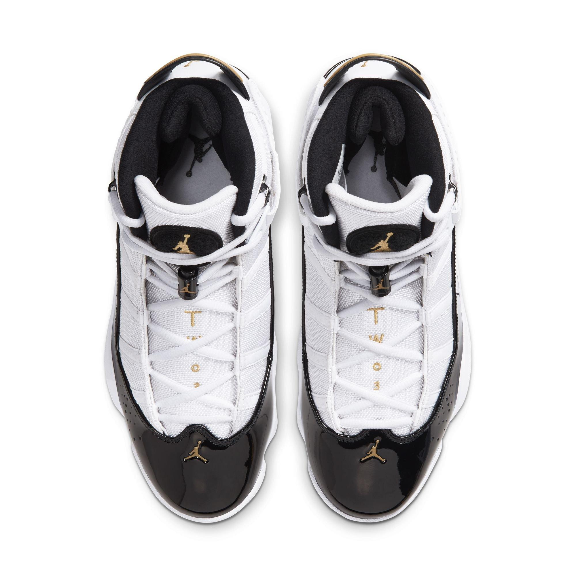 Jordan 6 Rings "White/Metallic Gold/Black Ice" Men's Shoe - WHITE/BLACK/GOLD Thumbnail View 6