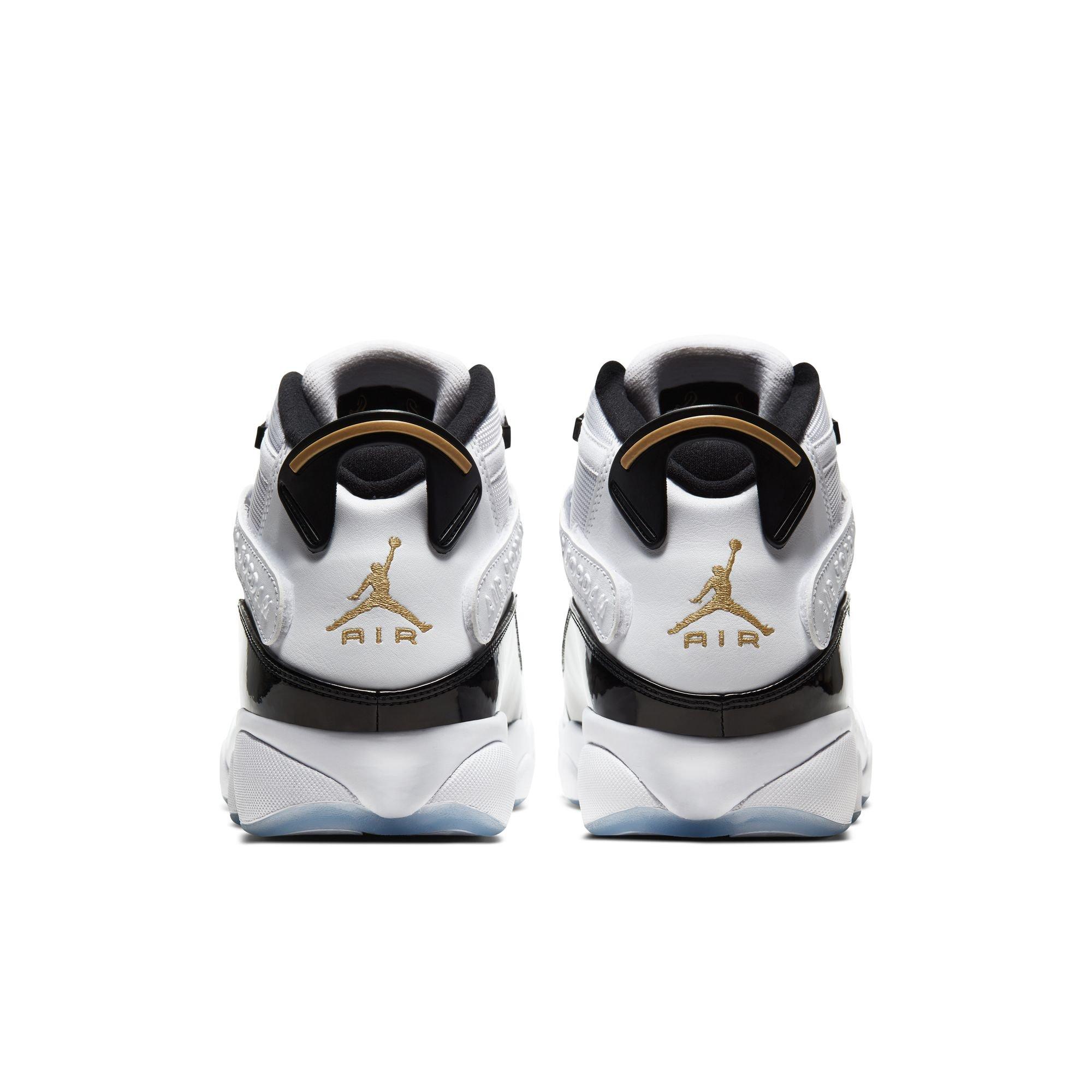 Jordan 6 Rings "White/Metallic Gold/Black Ice" Men's Shoe - WHITE/BLACK/GOLD Thumbnail View 7