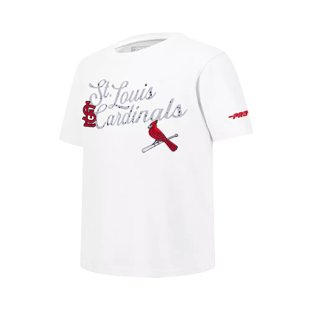 Pro Standard Youth St. Louis Cardinals Cement Tee-White/Grey - WHITE/GREY