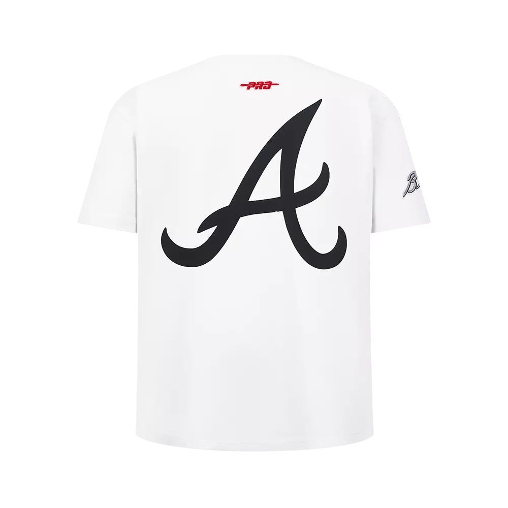 Pro Standard Youth Atlanta Braves Cement Tee-White/Grey - WHITE/GREY