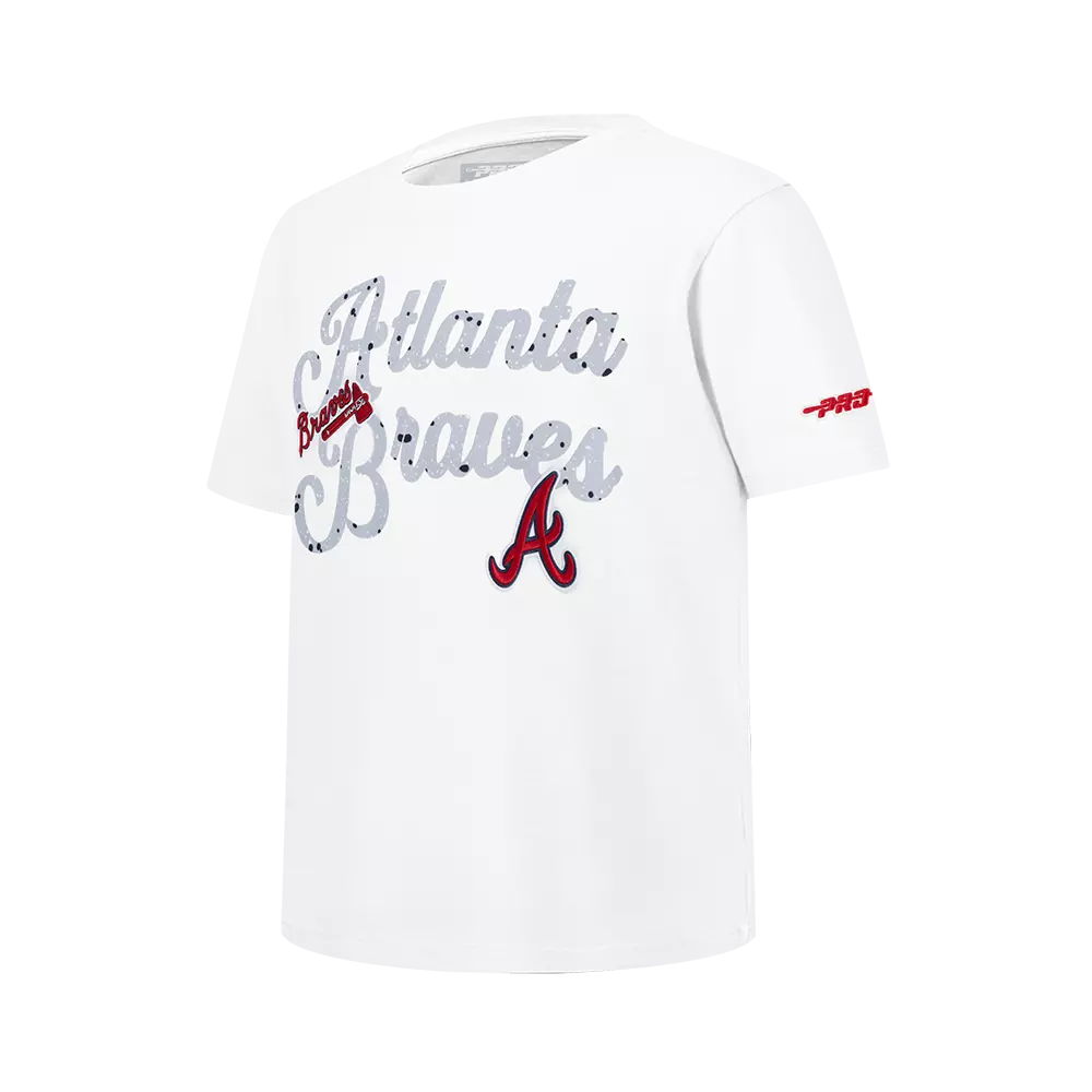 Pro Standard Youth Atlanta Braves Cement Tee-White/Grey - WHITE/GREY
