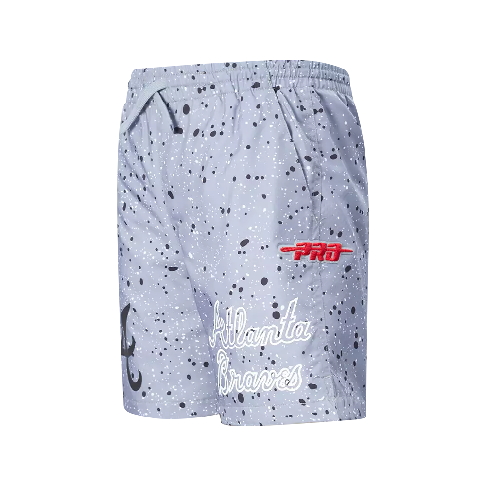 Pro Standard Youth Atlanta Braves Cement Shorts-White/Grey - WHITE/GREY
