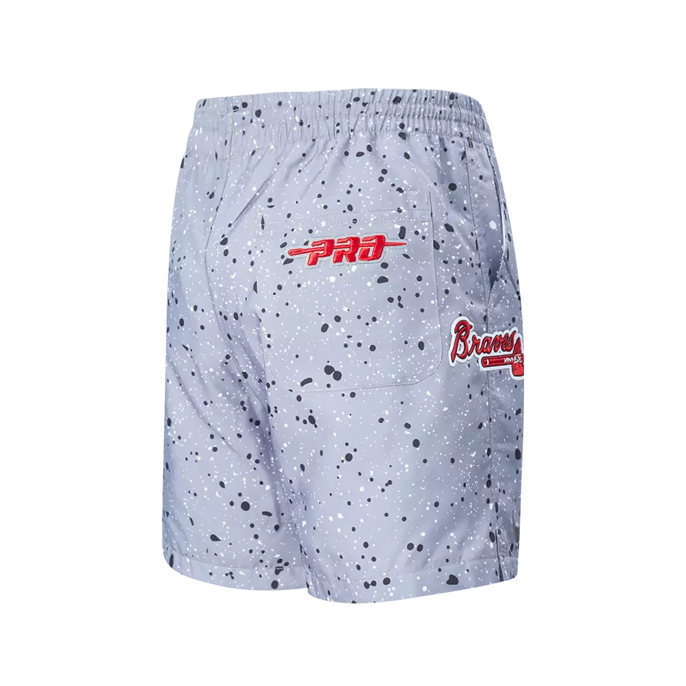 Pro Standard Youth Atlanta Braves Cement Shorts-White/Grey - WHITE/GREY