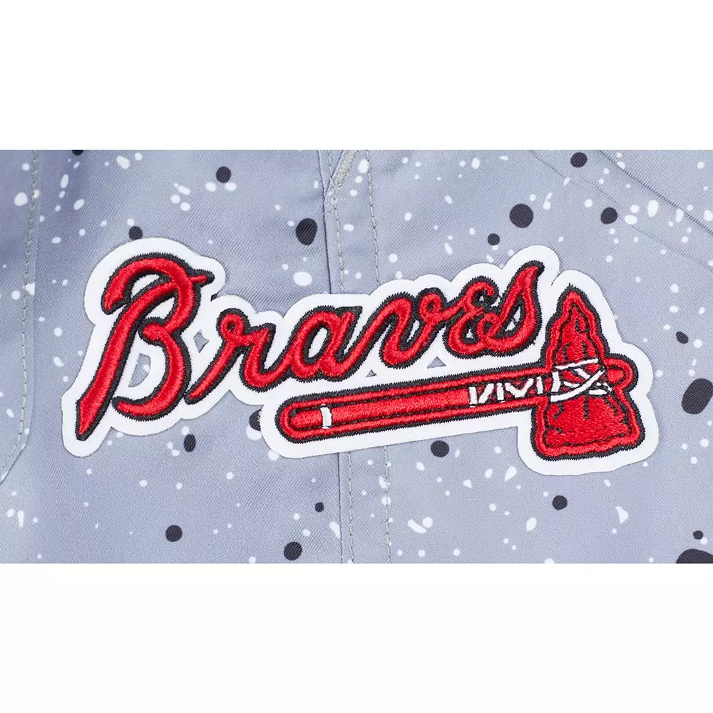 Pro Standard Youth Atlanta Braves Cement Shorts-White/Grey - WHITE/GREY