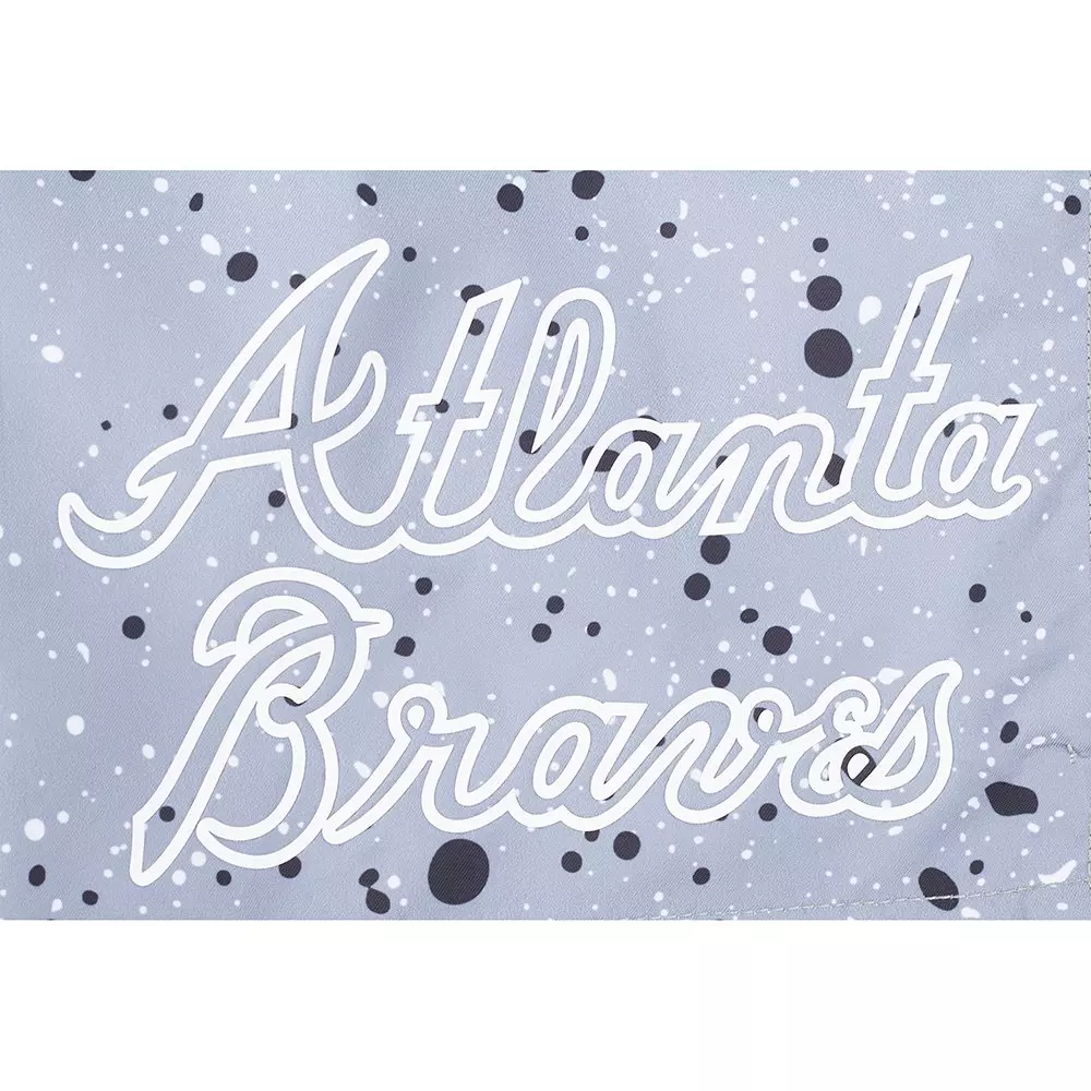 Pro Standard Youth Atlanta Braves Cement Shorts-White/Grey - WHITE/GREY