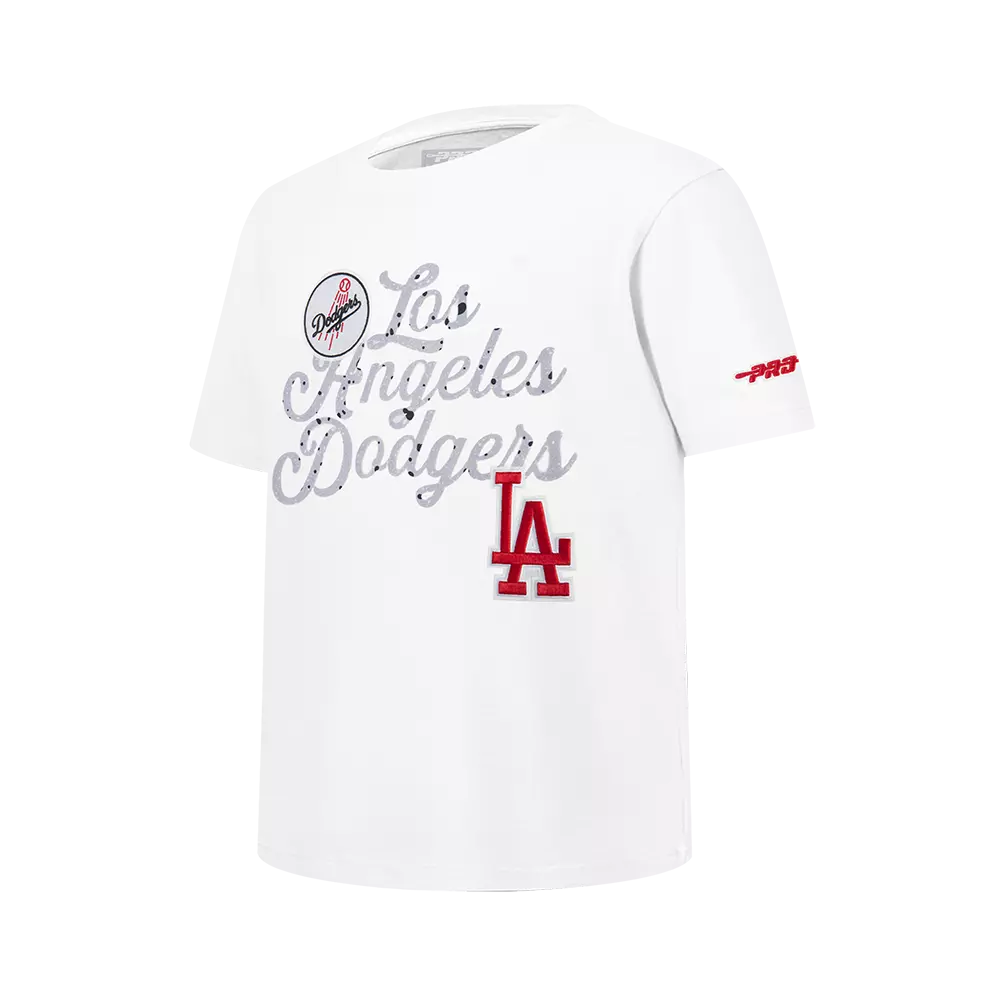 Pro Standard Youth Los Angeles Dodgers Cement Tee-White/Grey - WHITE/GREY
