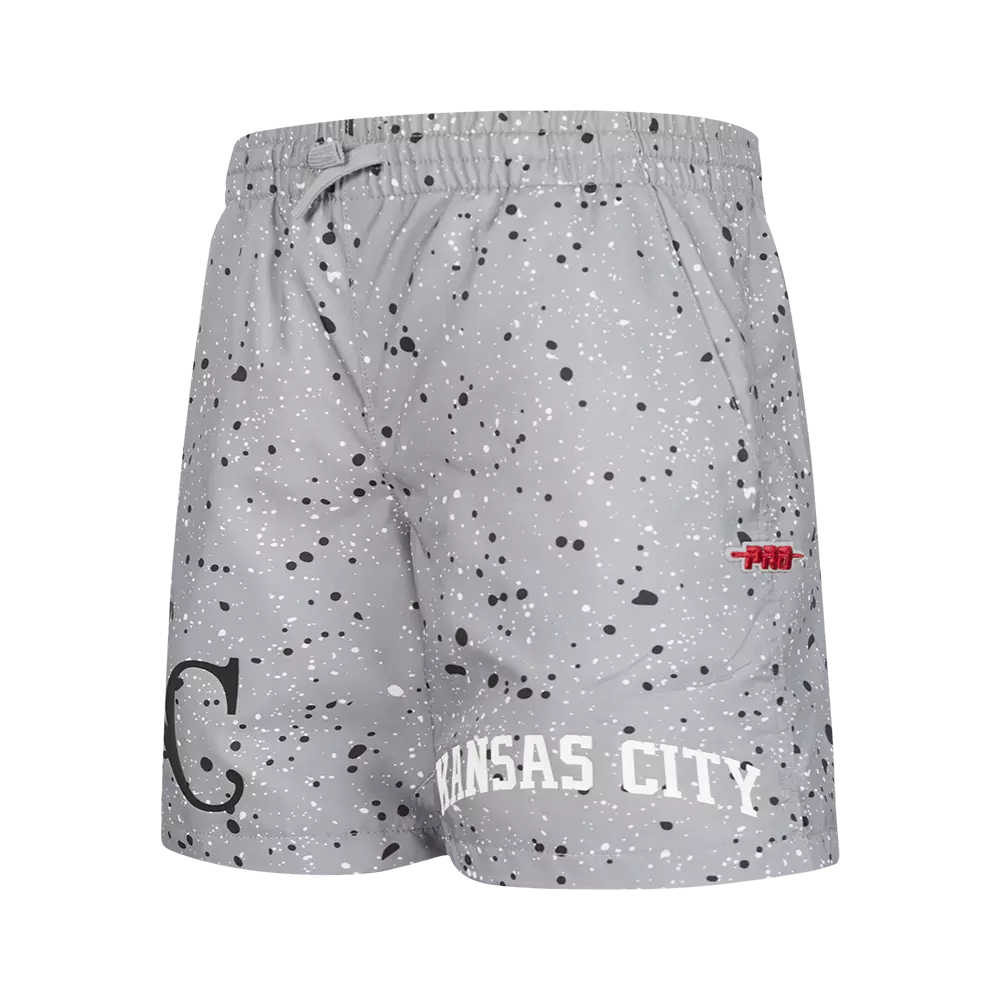 Pro Standard Youth Kansas City Royals Cement Shorts-White/Grey - WHITE/GREY