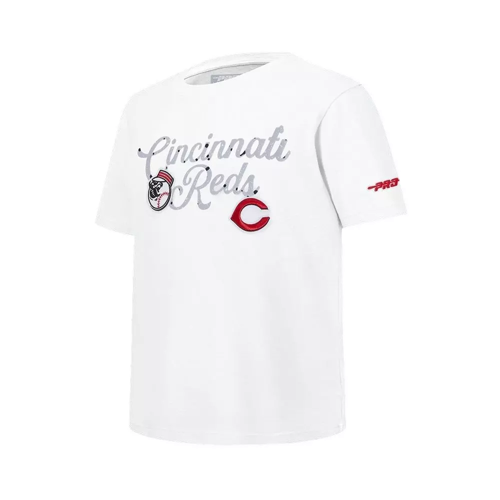 Pro Standard Youth Cincinnati Reds Cement Tee-White/Grey - WHITE/GREY