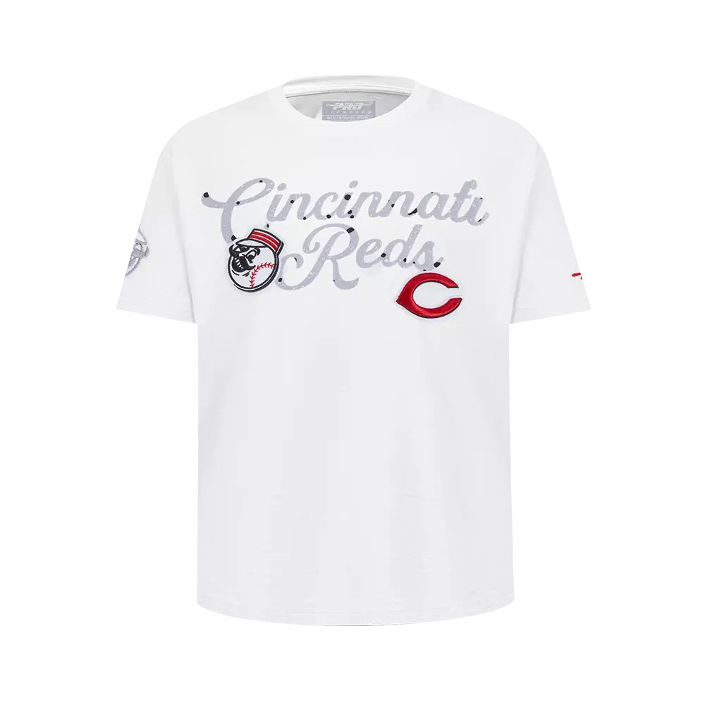 Pro Standard Youth Cincinnati Reds Cement Tee-White/Grey - WHITE/GREY