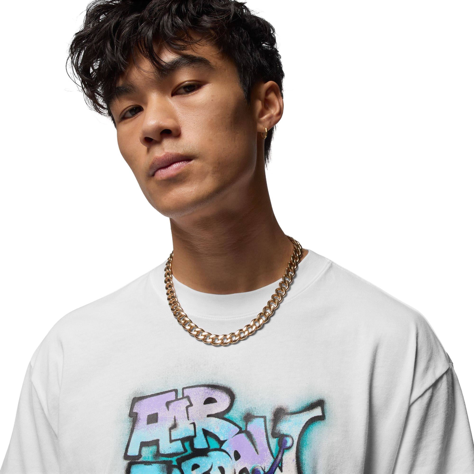 Jordan Men's AJ5 Grape Tee - White - WHITE Thumbnail View 3