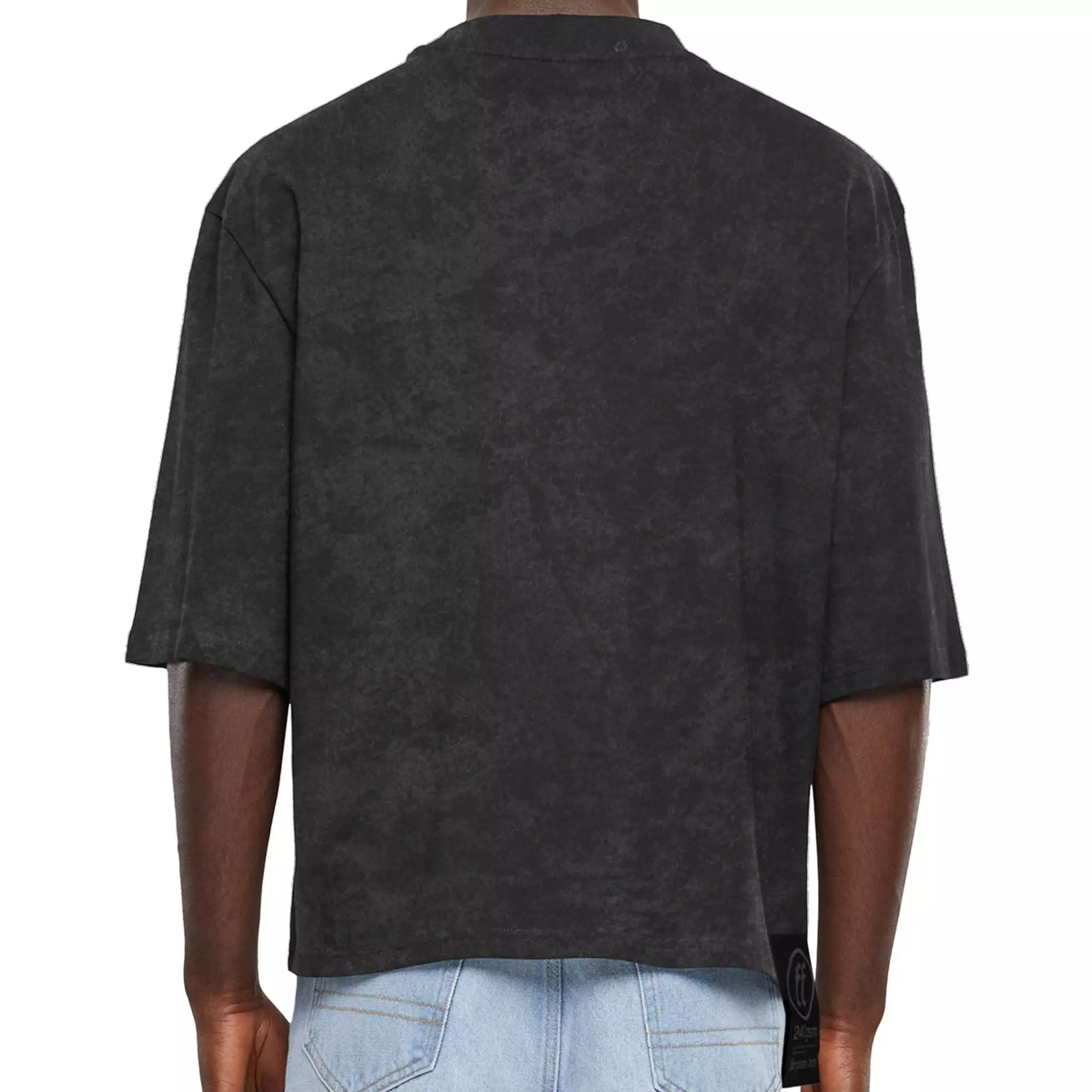 Forgotten Faces Men's Basic Crop Tee - Acid Black - BLACK