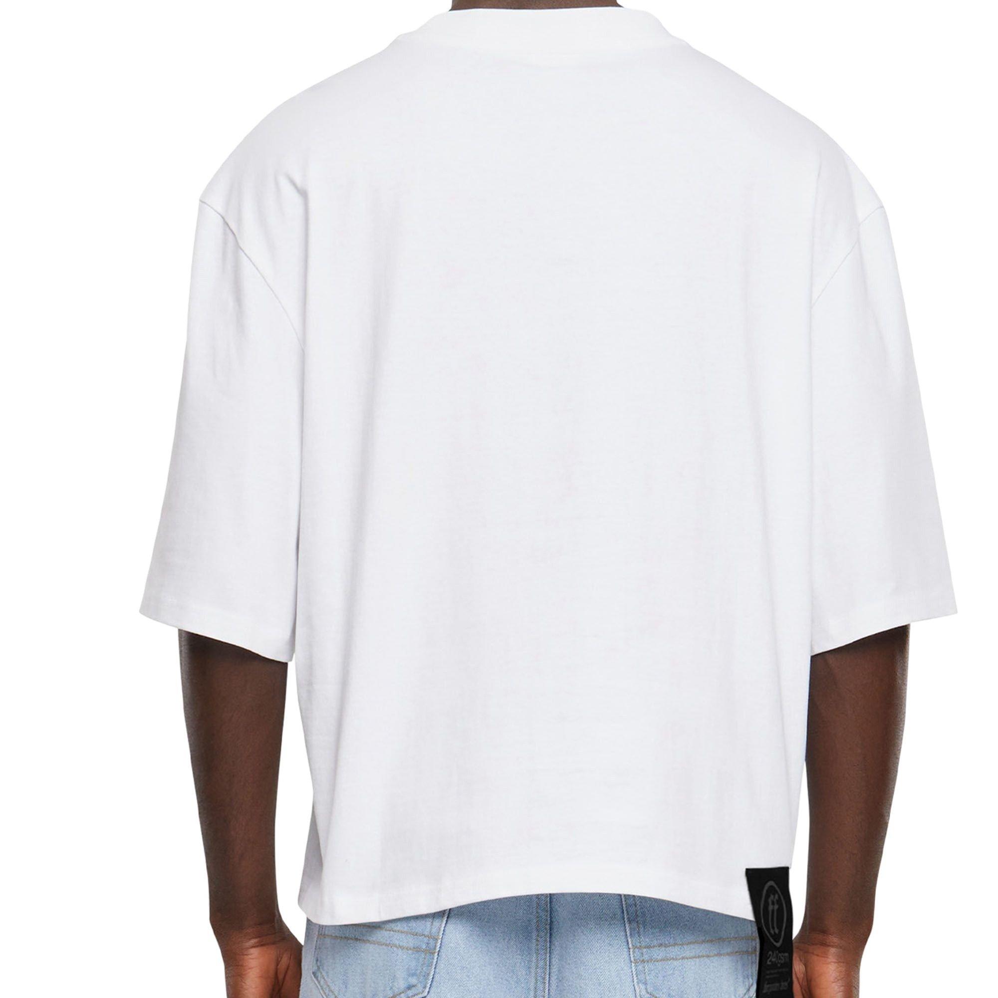 Forgotten Faces Men's Basic Crop Tee - White - WHITE Thumbnail View 4