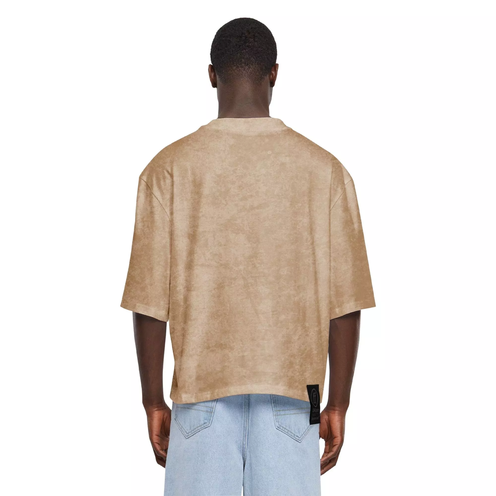 Forgotten Faces Men's Basic Crop Acid Tee - Union Beige - TAN