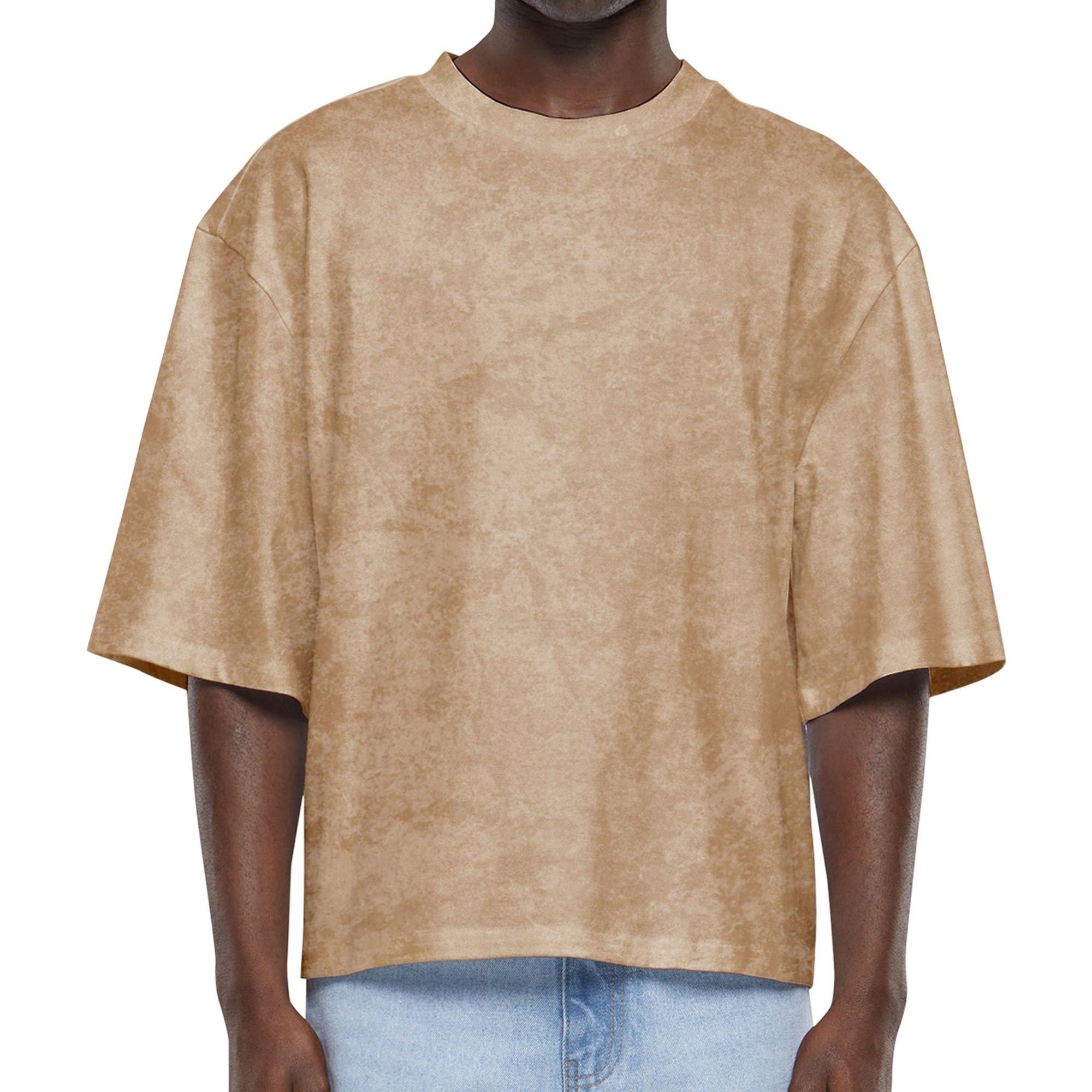 Forgotten Faces Men's Basic Crop Acid Tee - Union Beige - TAN Thumbnail View 3