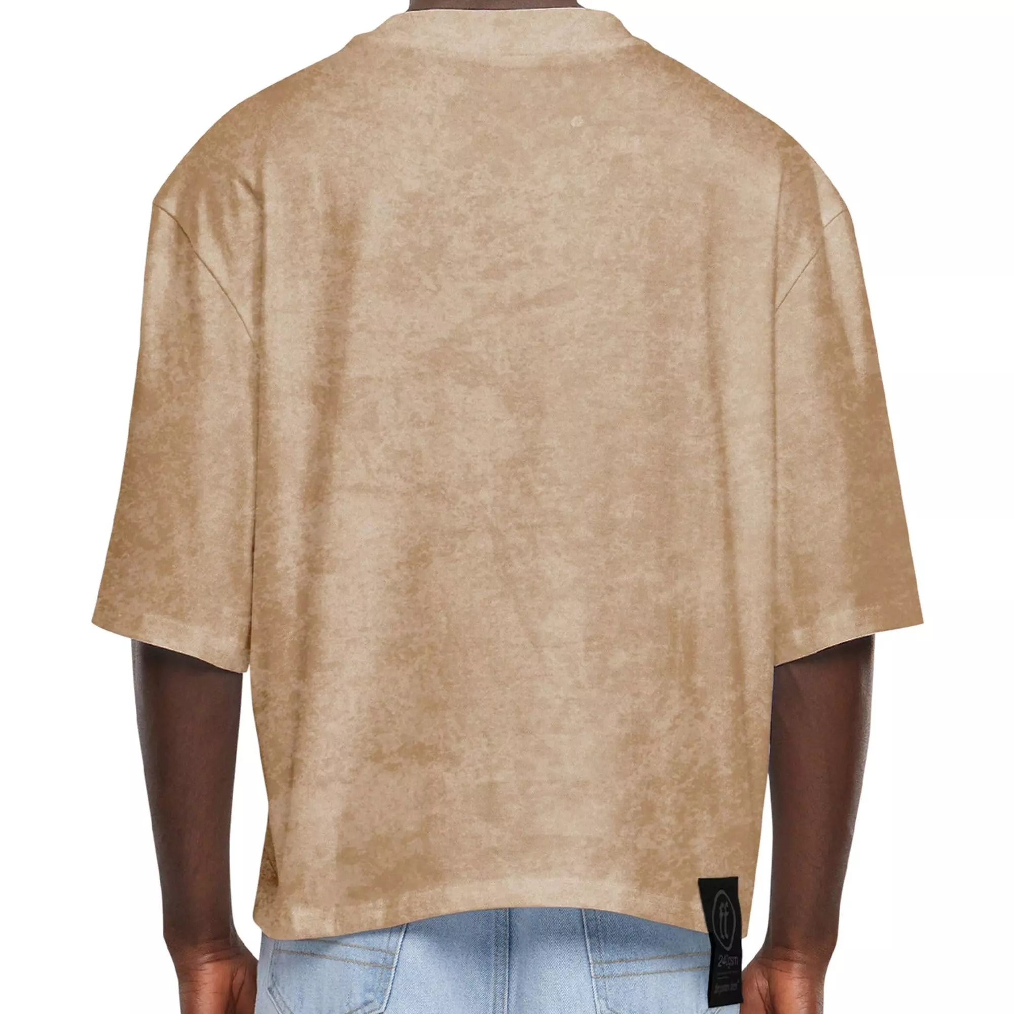 Forgotten Faces Men's Basic Crop Acid Tee - Union Beige - TAN