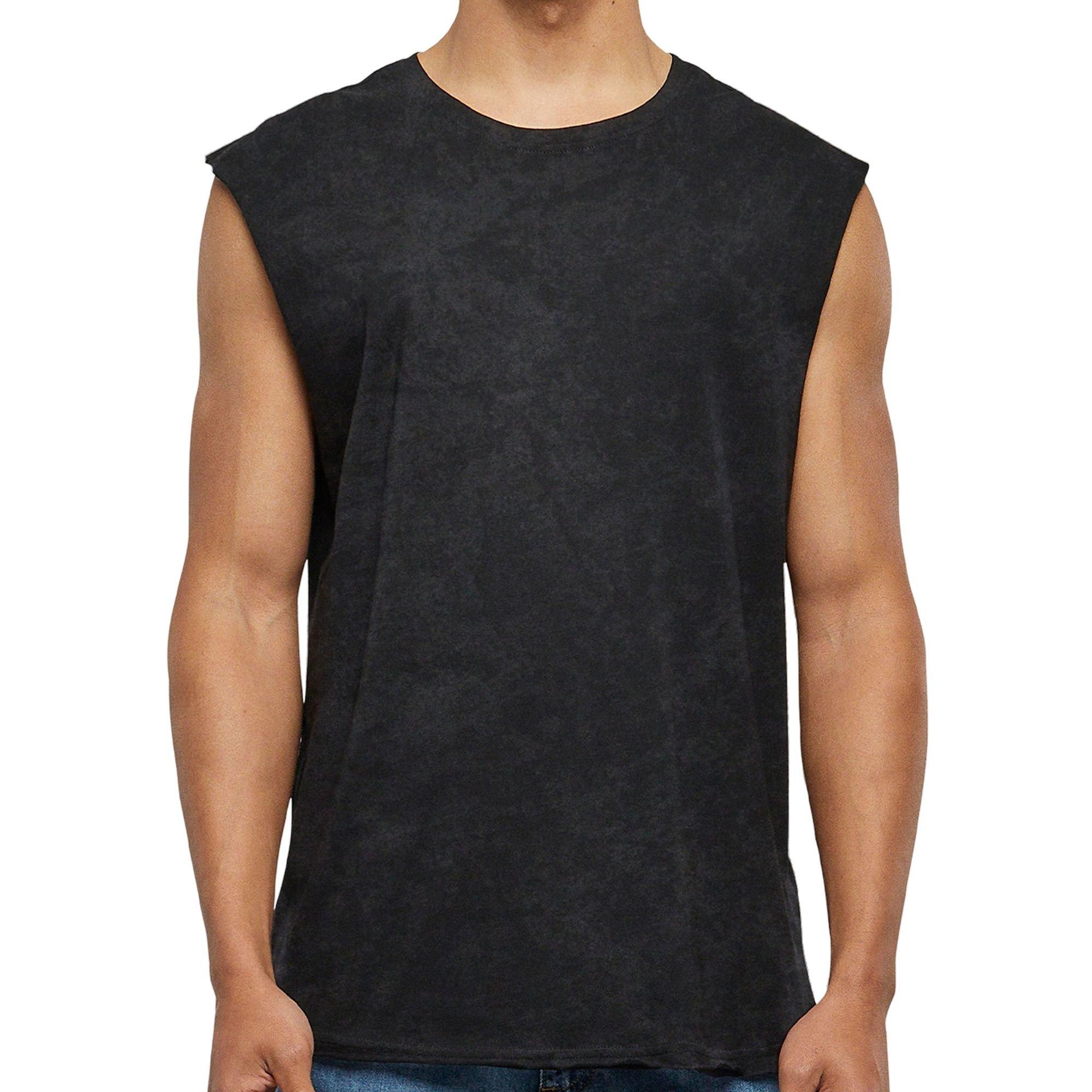 Forgotten Faces Men's Basic Muscle Tee - Acid Black - BLACK Thumbnail View 3