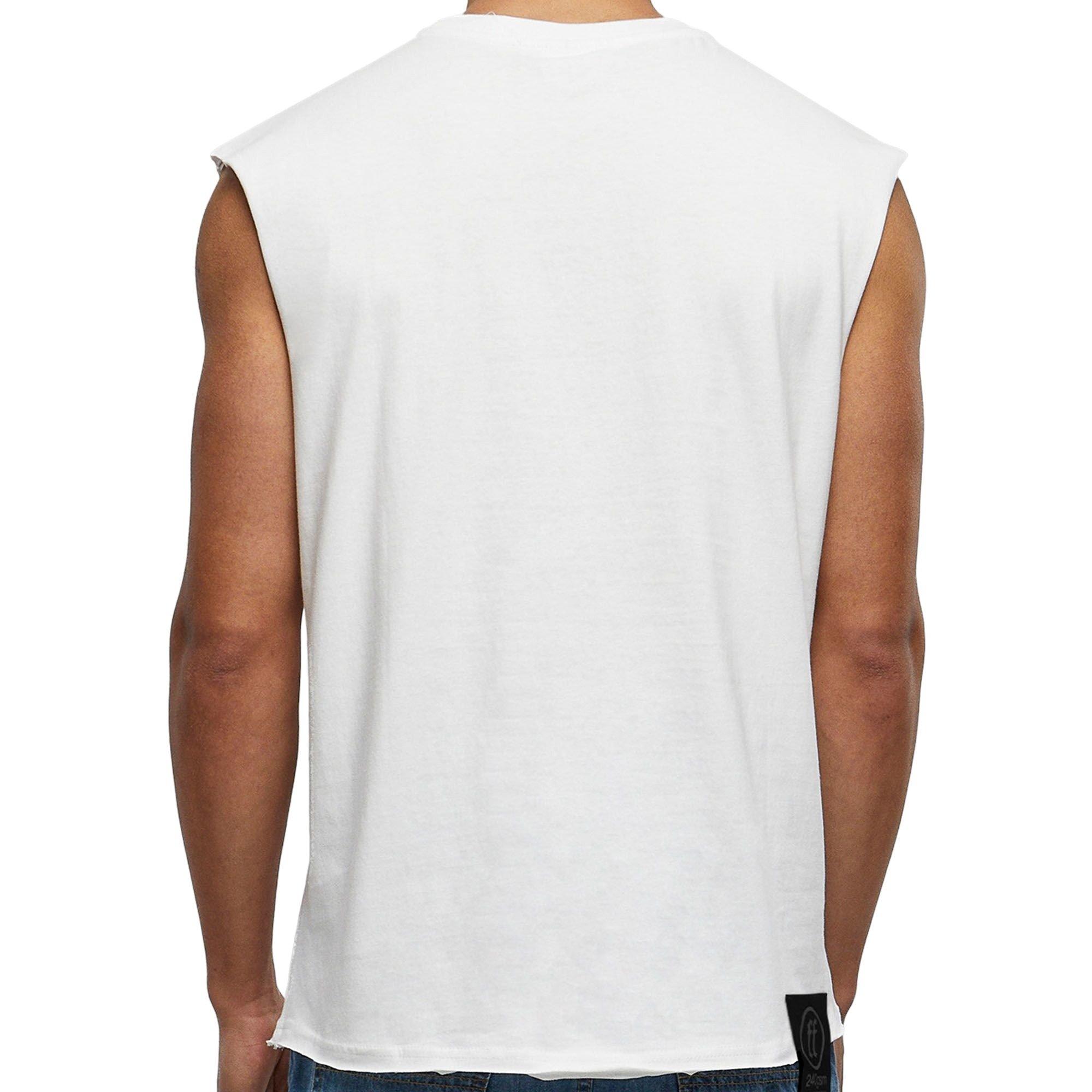 Forgotten Faces Men's Basic Muscle Tee - White - WHITE Thumbnail View 4