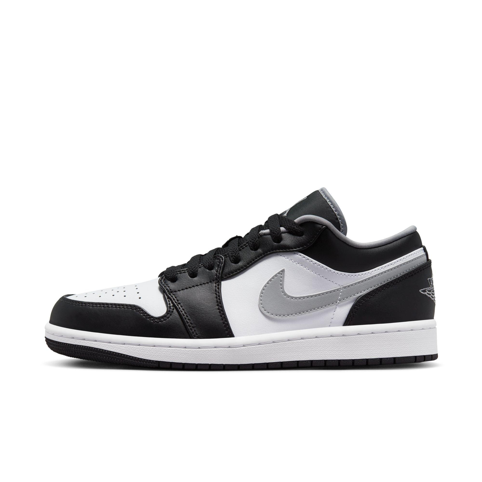 Jordan 1 Low "Black/Particle Grey/White" Men's Shoe - BLACK/GREY/WHITE Thumbnail View 3