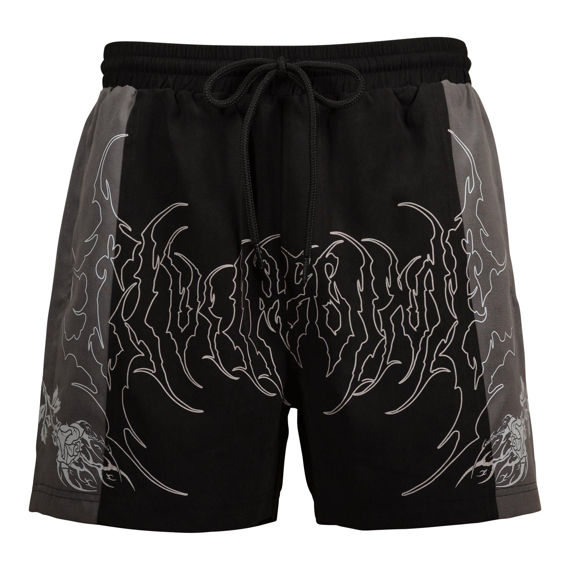 Civil Regime Men's Duality Rose Suede Shorts - BLACK/GREY Thumbnail View 1