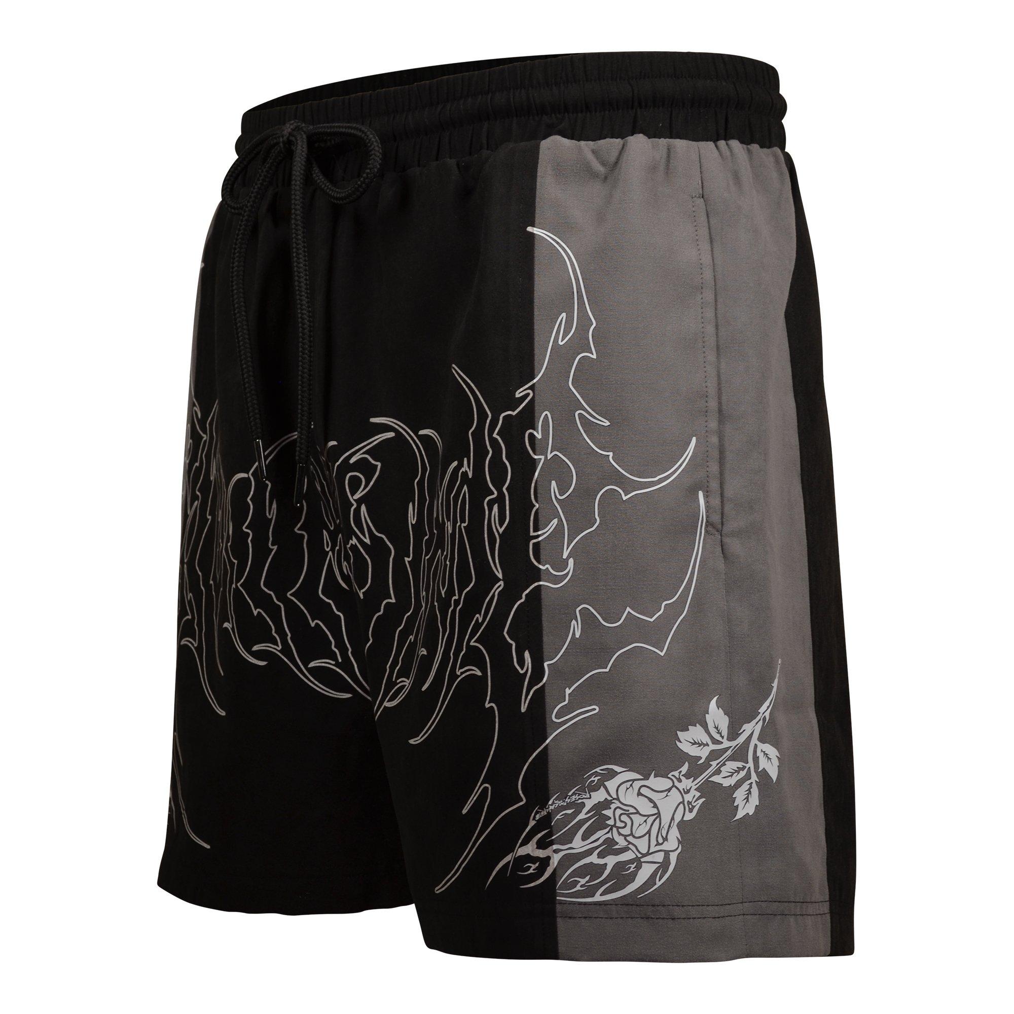 Civil Regime Men's Duality Rose Suede Shorts - BLACK/GREY Thumbnail View 3