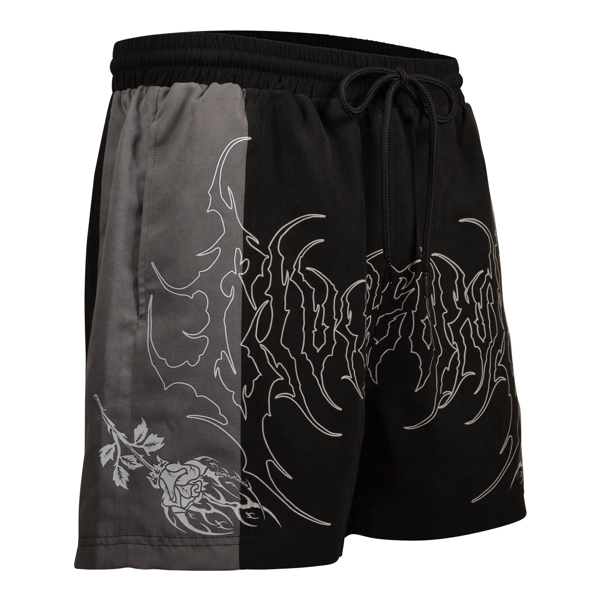Civil Regime Men's Duality Rose Suede Shorts - BLACK/GREY Thumbnail View 4