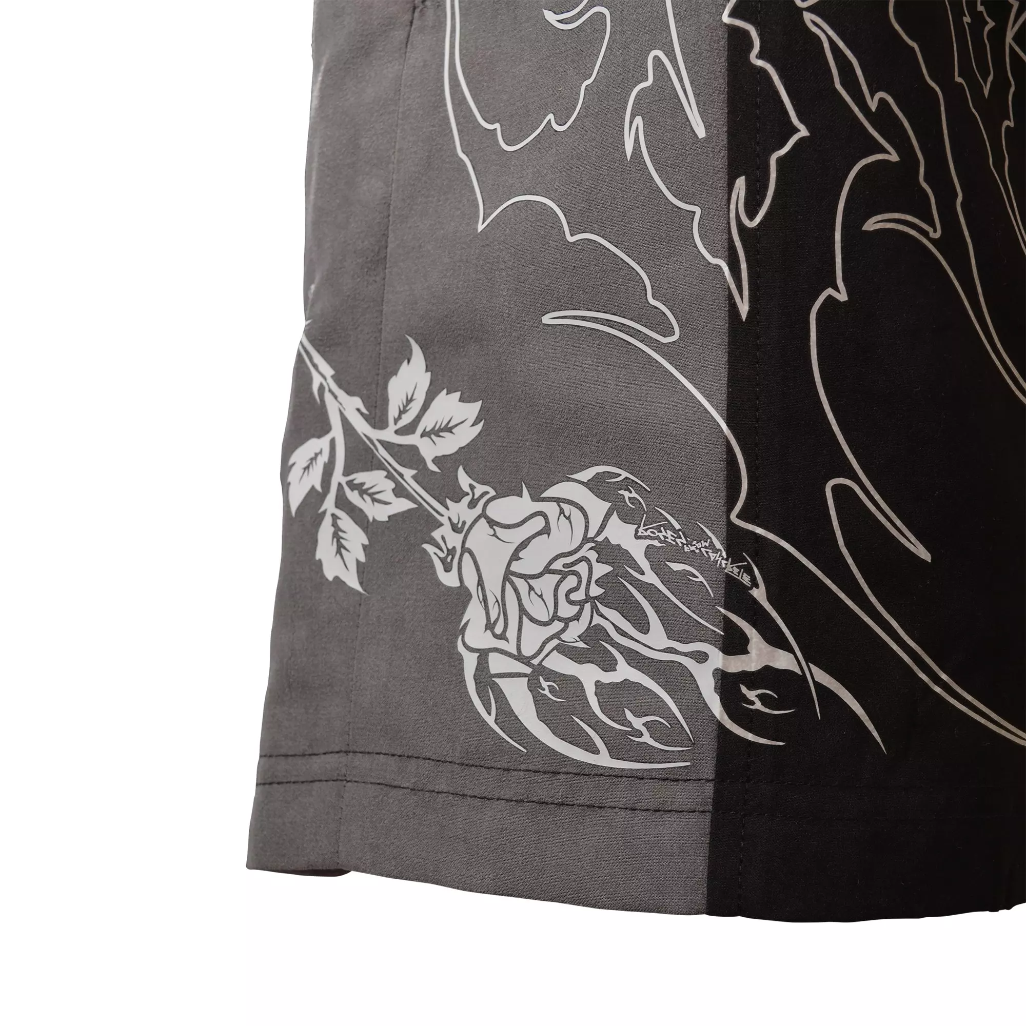 Civil Regime Men's Duality Rose Suede Shorts - BLACK/GREY