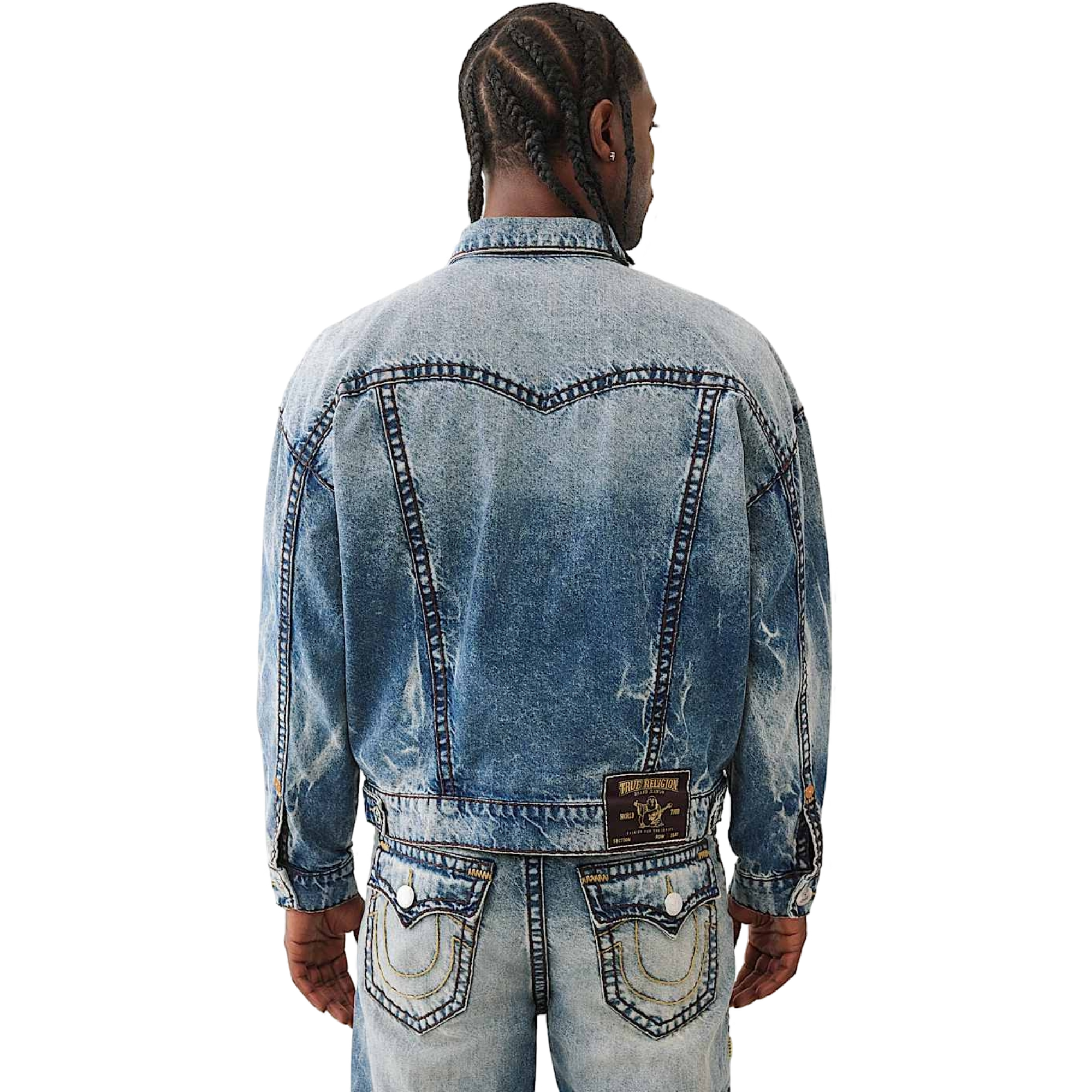 True Religion Men's Super T Cropped Denim Jacket - INDIGO Thumbnail View 2