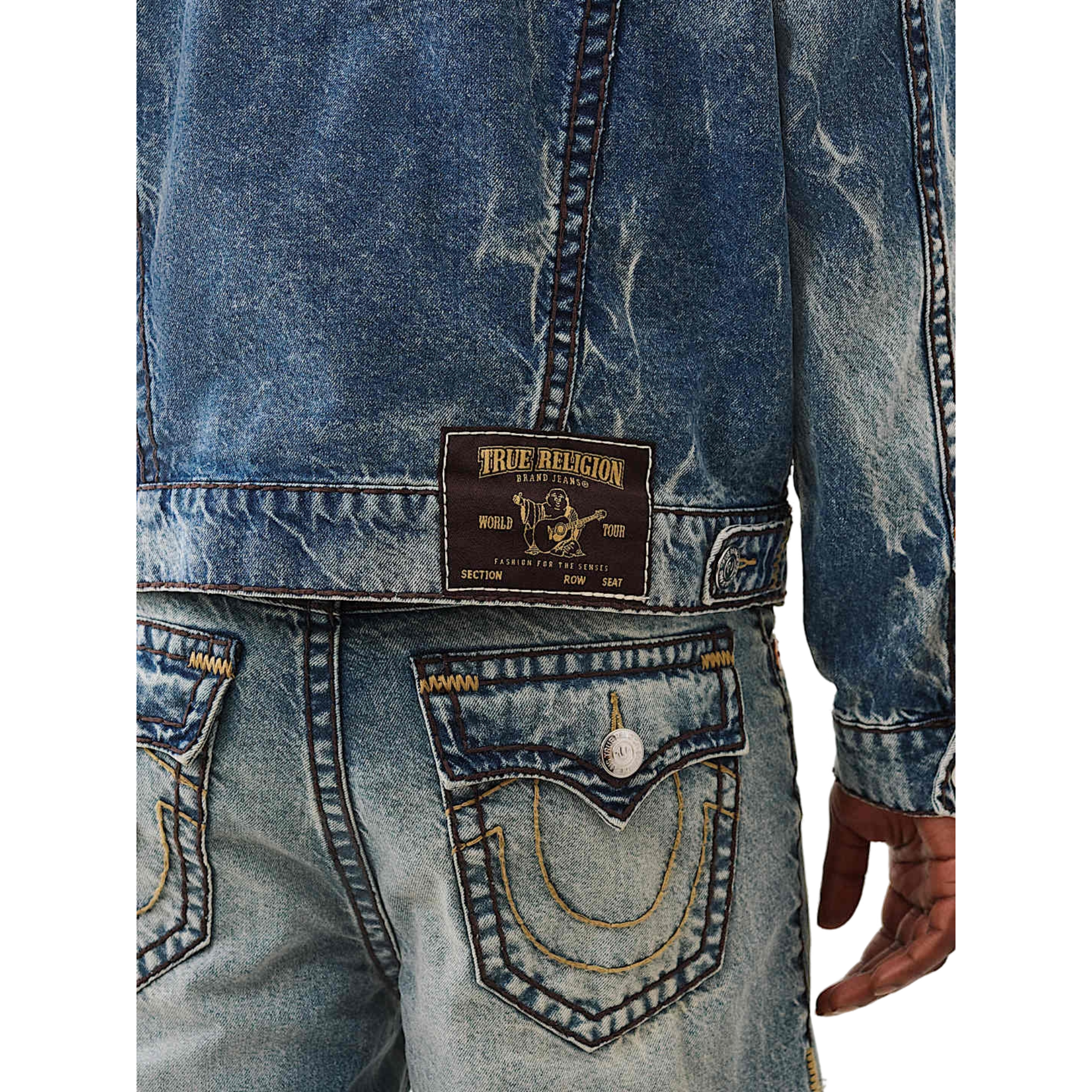 True Religion Men's Super T Cropped Denim Jacket - INDIGO Thumbnail View 5