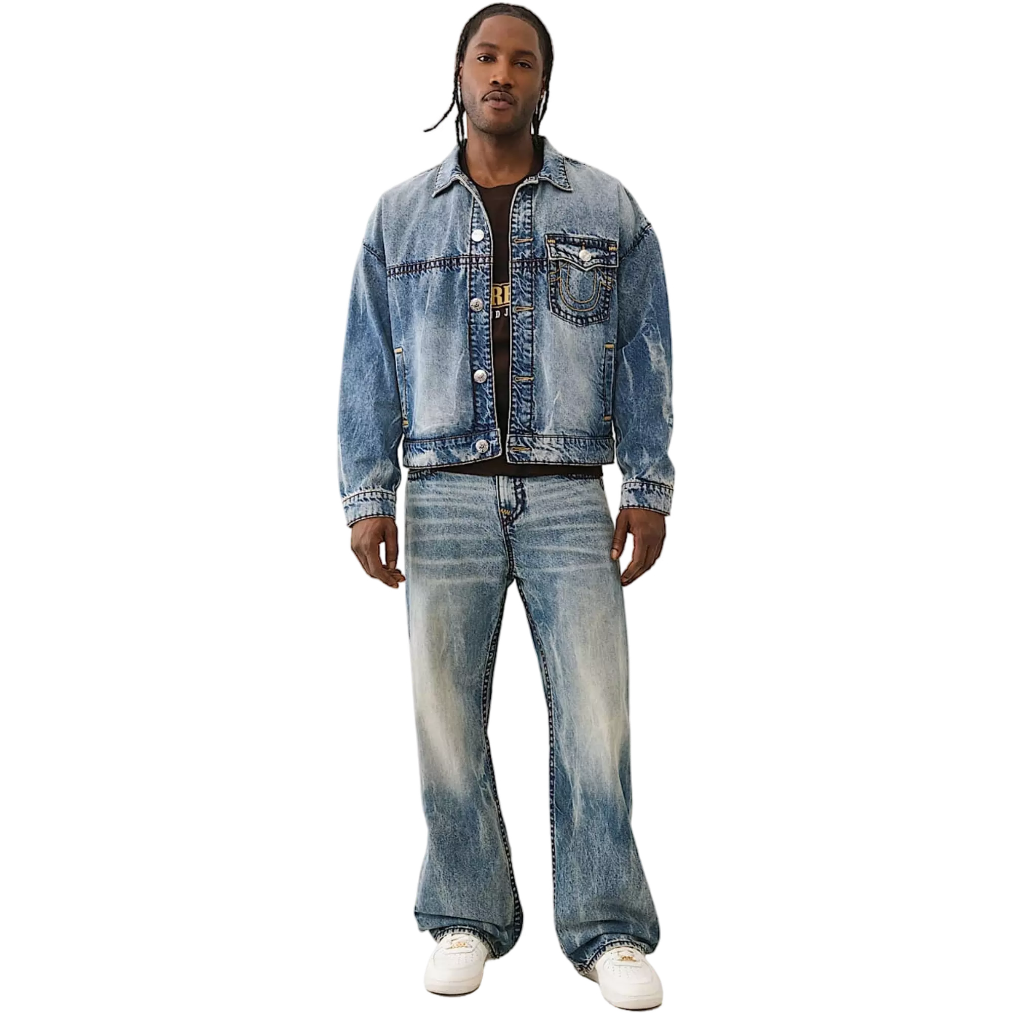 True Religion Men's Super T Cropped Denim Jacket - INDIGO