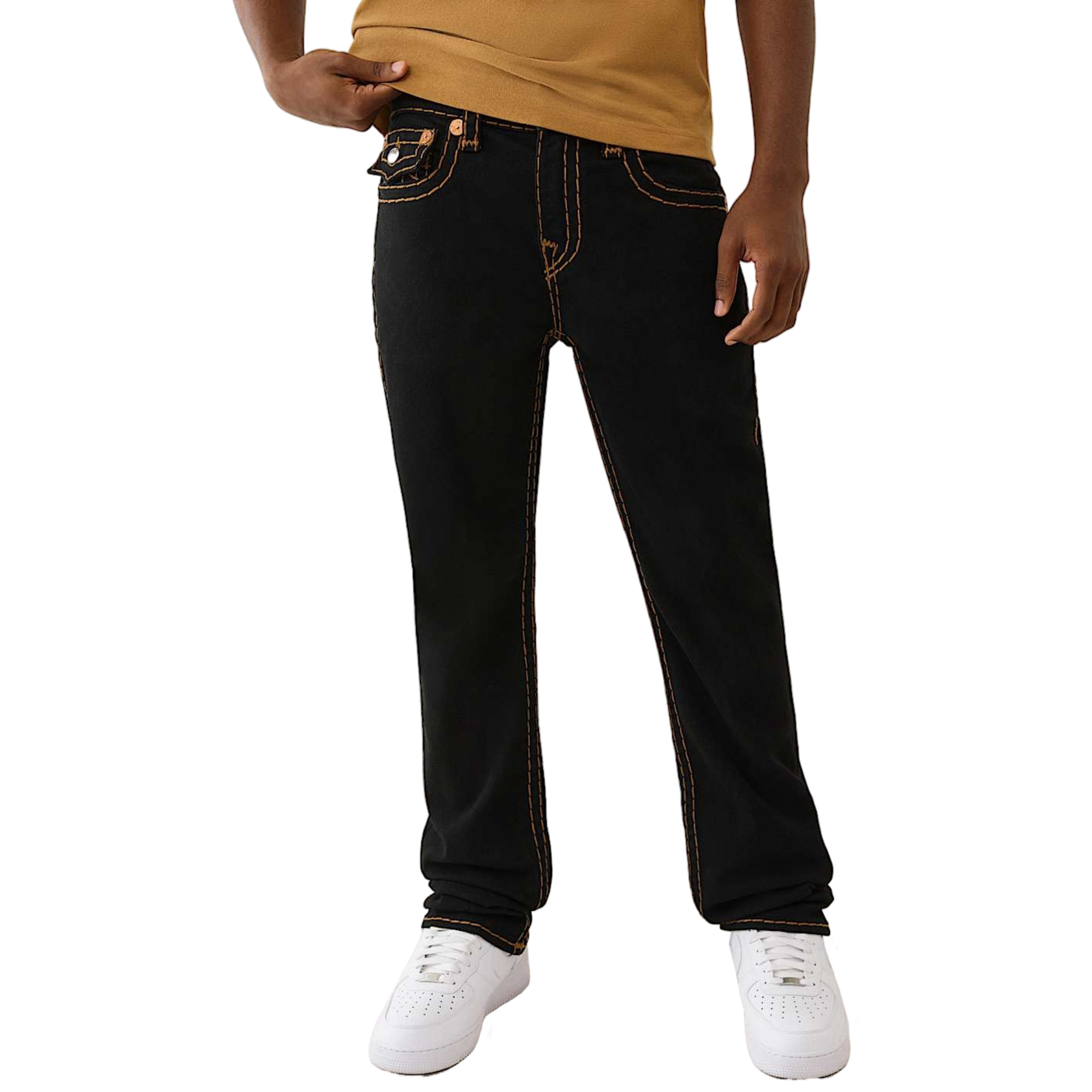 True Religion Men's Ricky Super T Straight Jeans - BLACK Thumbnail View 1