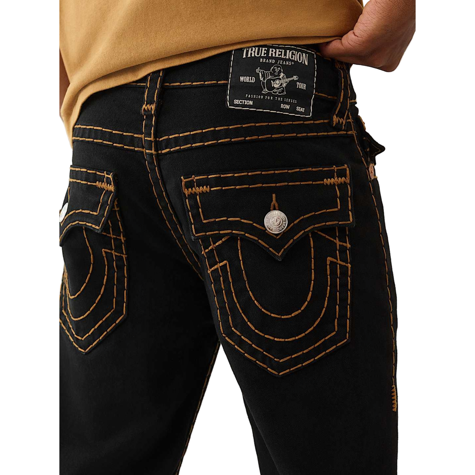 True Religion Men's Ricky Super T Straight Jeans - BLACK Thumbnail View 5