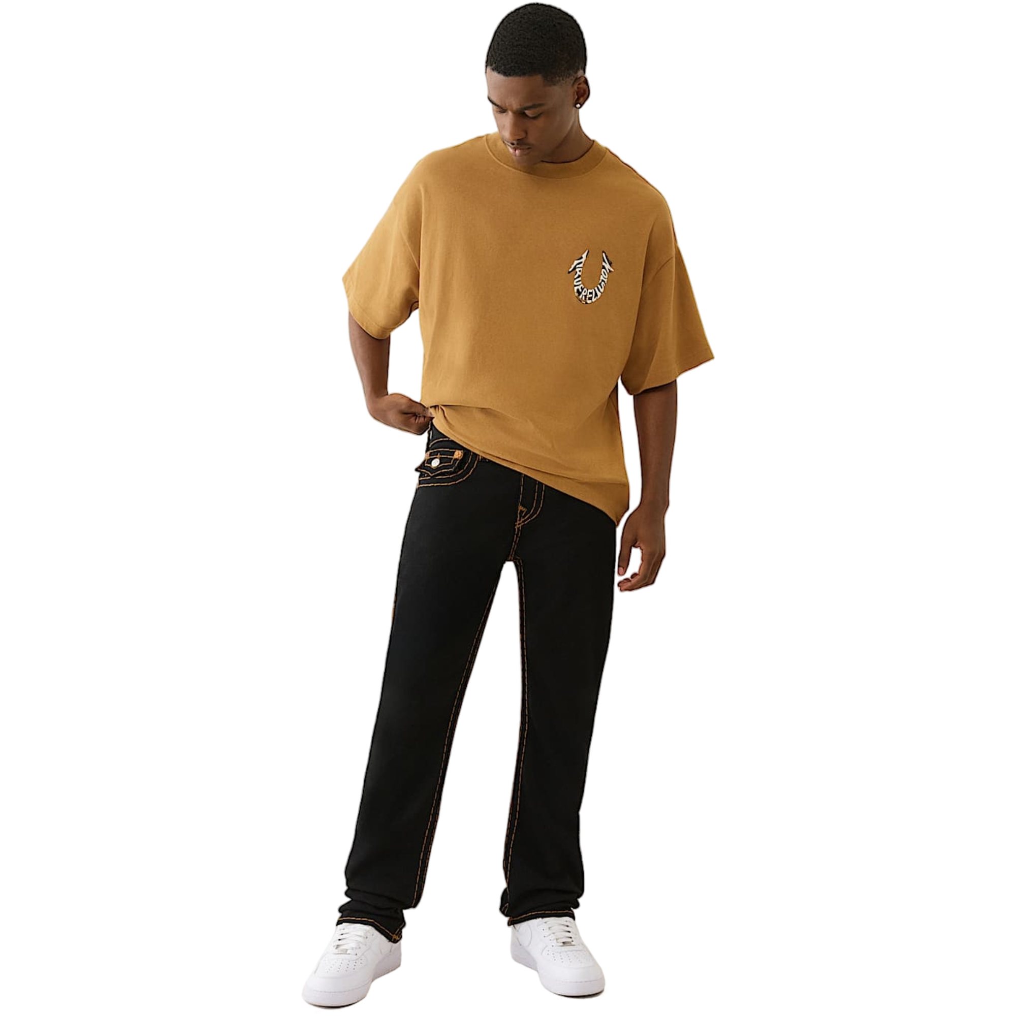 True Religion Men's Ricky Super T Straight Jeans - BLACK Thumbnail View 6