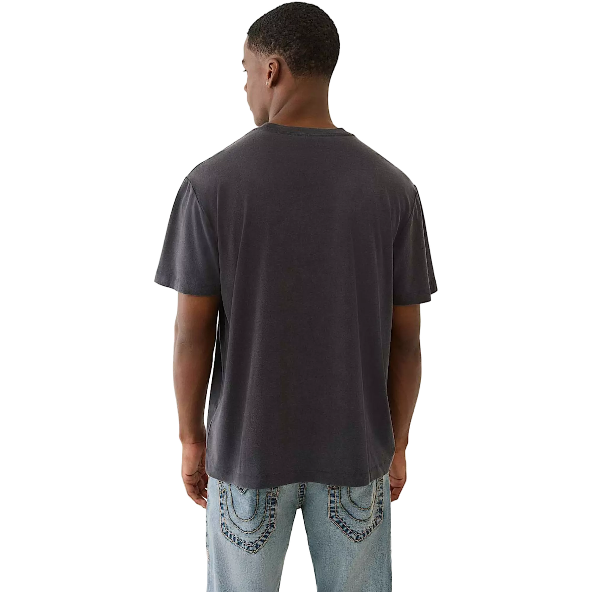 True Religion Men's MFG Tiger Vintage Tee - BLACK