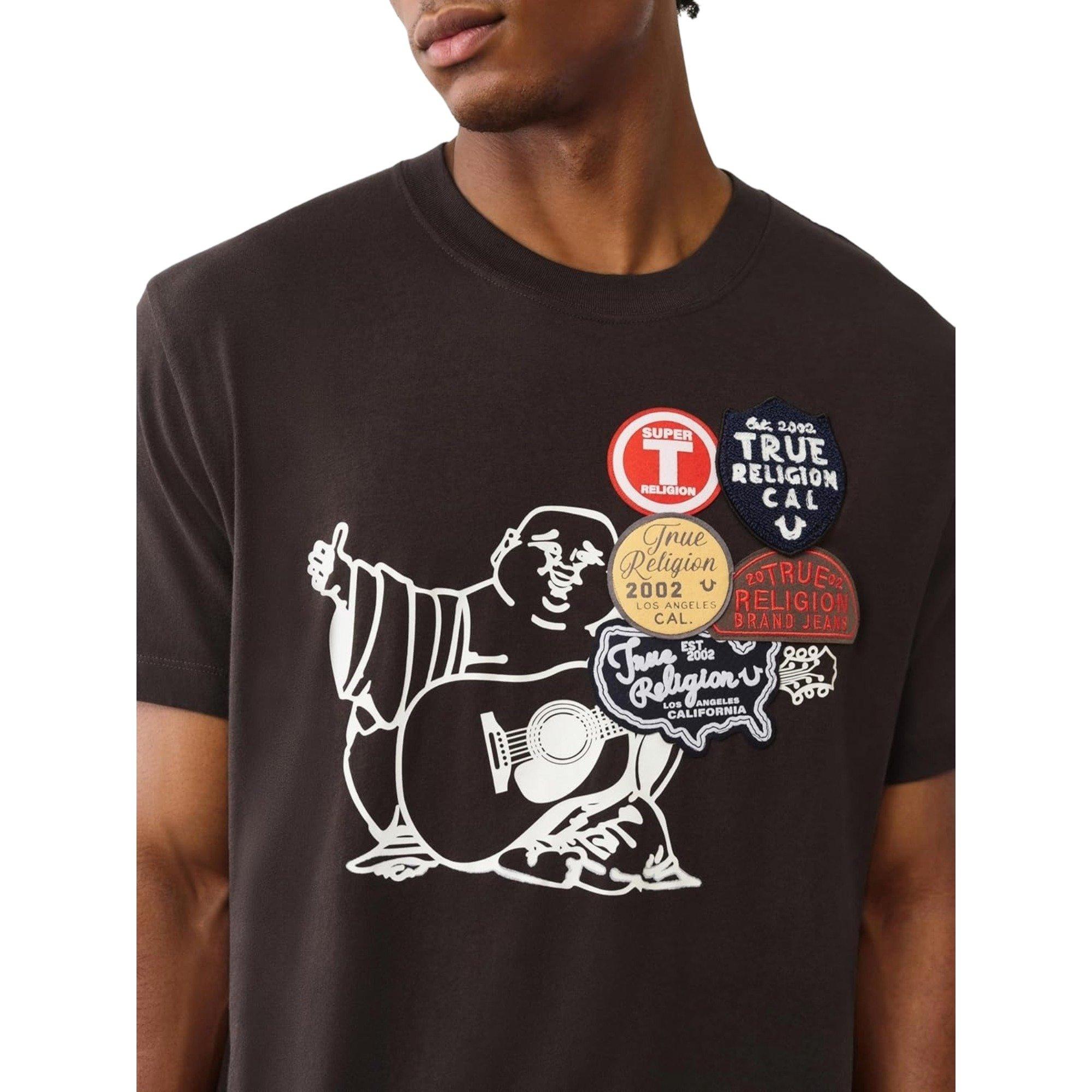 True Religion Men's Patch Buddha Tee - BROWN Thumbnail View 3