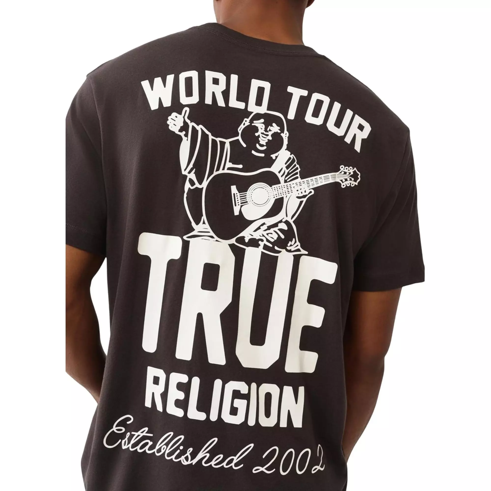 True Religion Men's Patch Buddha Tee - BROWN