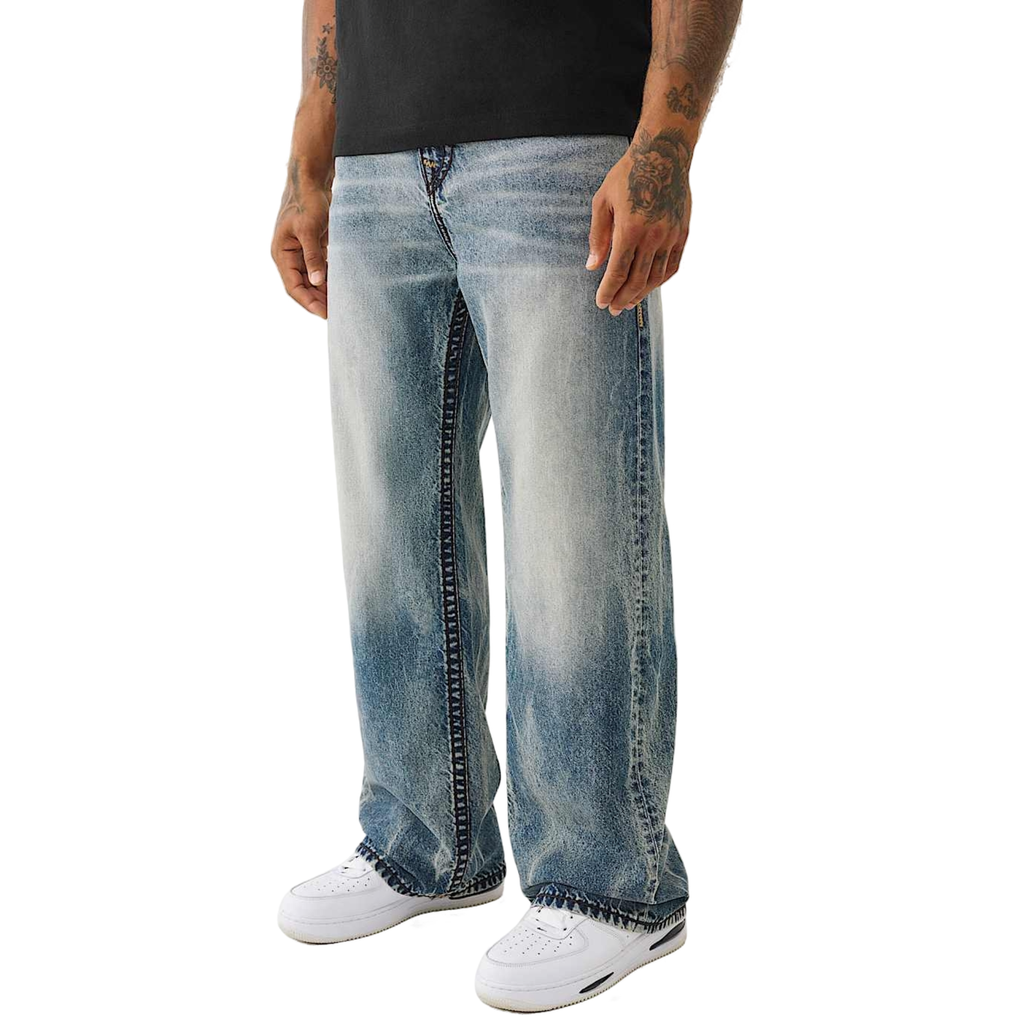 True Religion Men's Vinny Super T Ultra Baggy Jeans - INDIGO Thumbnail View 3
