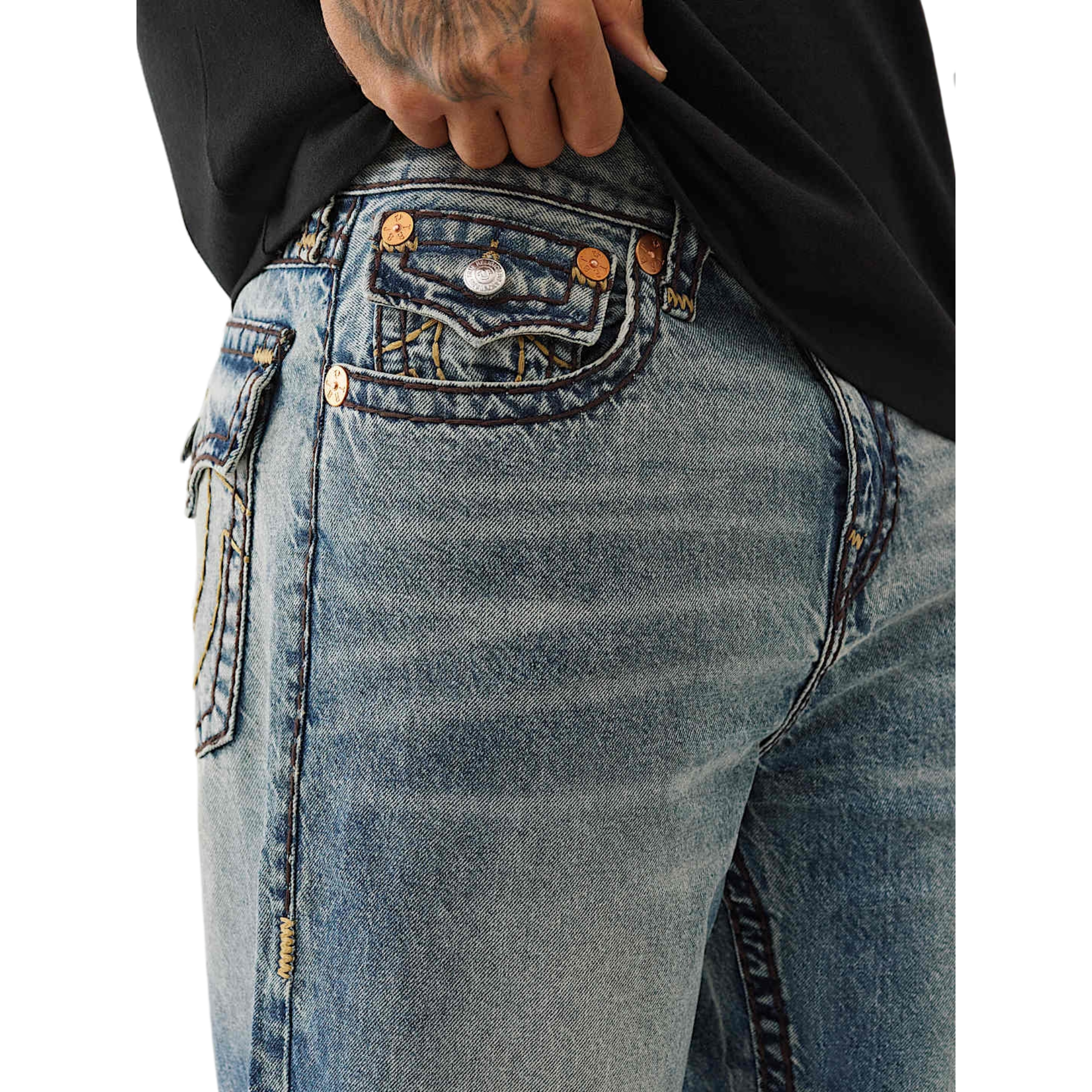 True Religion Men's Vinny Super T Ultra Baggy Jeans - INDIGO Thumbnail View 4