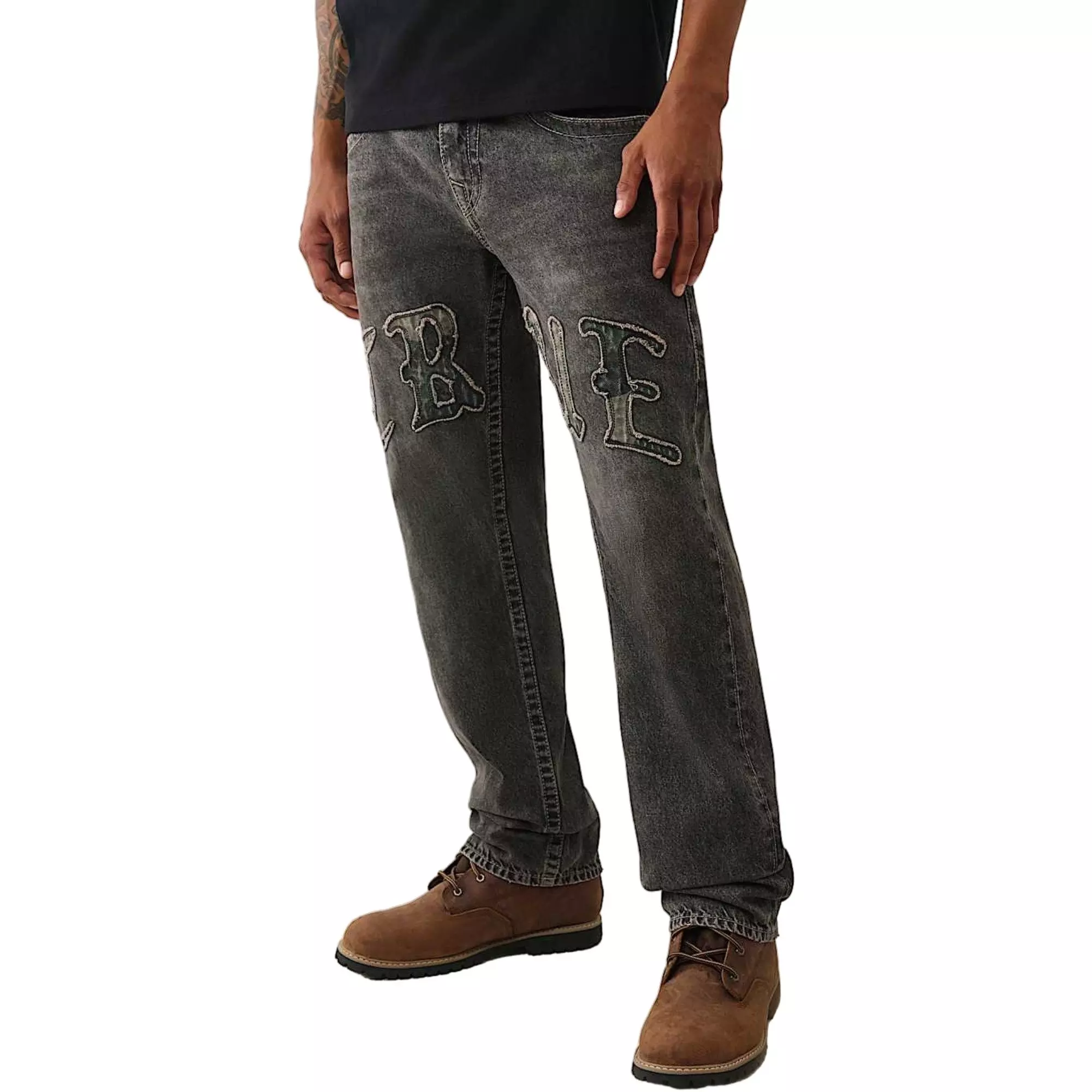 True Religion Men's Ricky Logo Appliqué Straight Jeans - CAMOUFLAGE