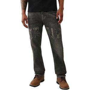 True Religion Men's Ricky Logo Appliqué Straight Jeans