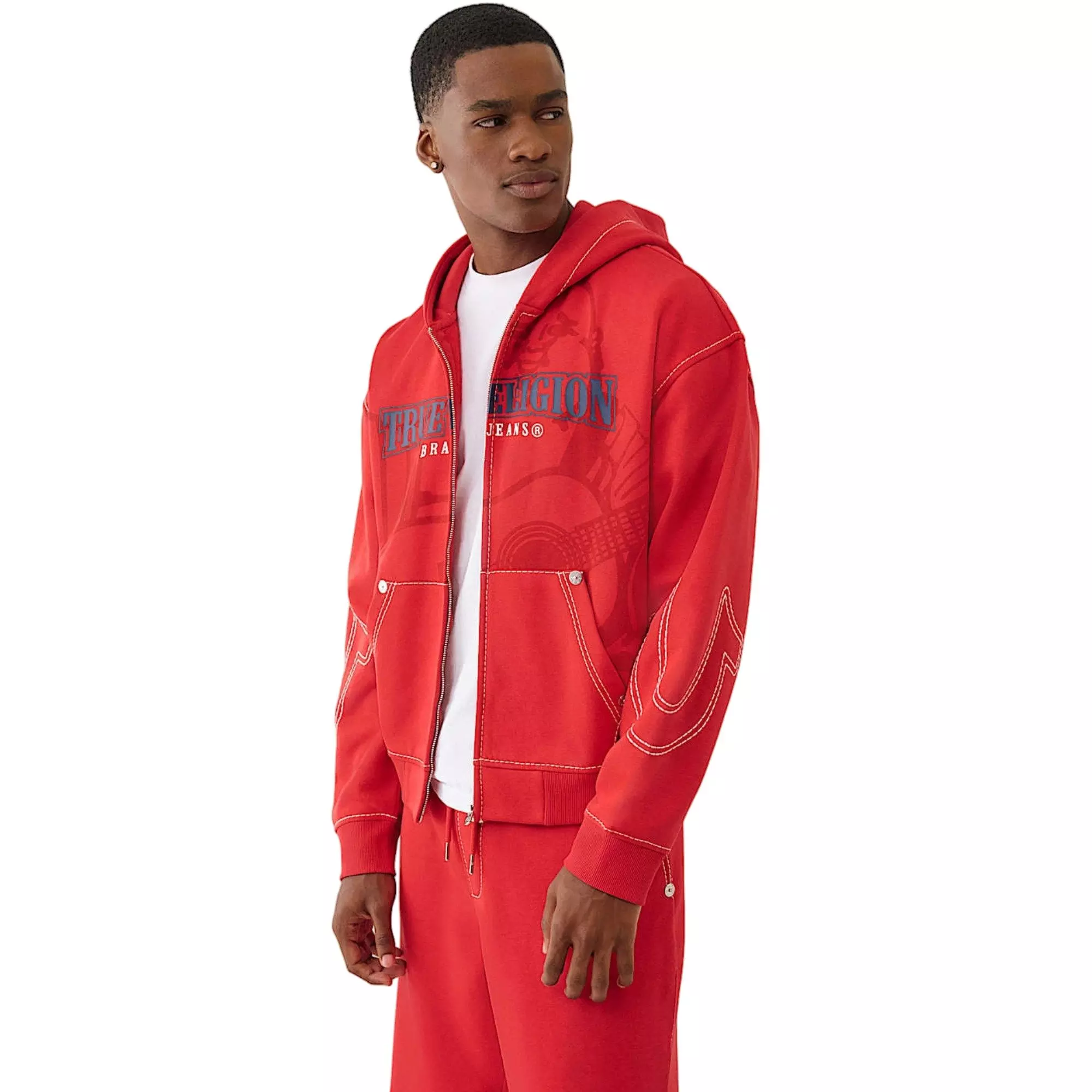True Religion Men's Buddha Big T Full-Zip Jacket - RED
