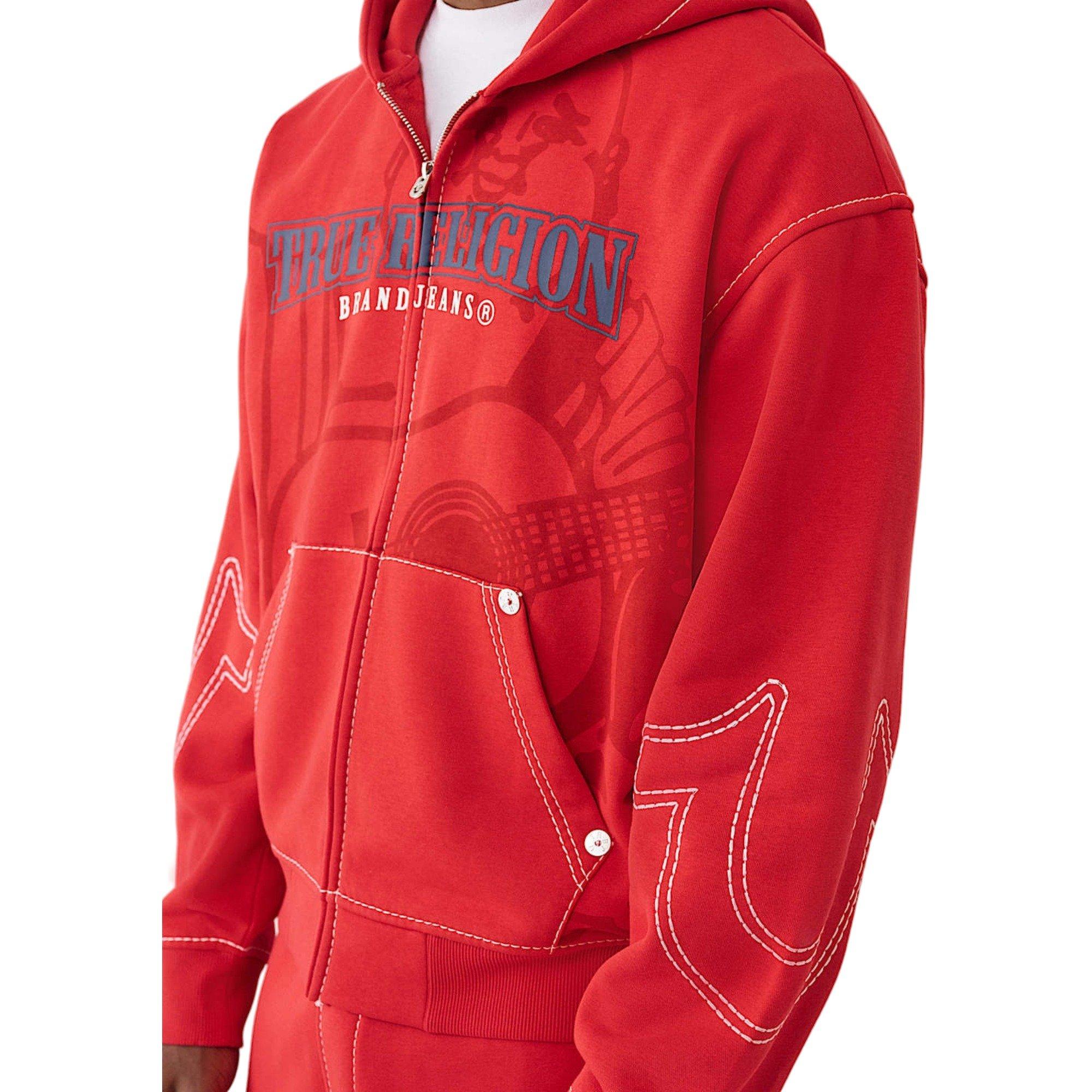 True Religion Men's Buddha Big T Full-Zip Jacket - RED Thumbnail View 4