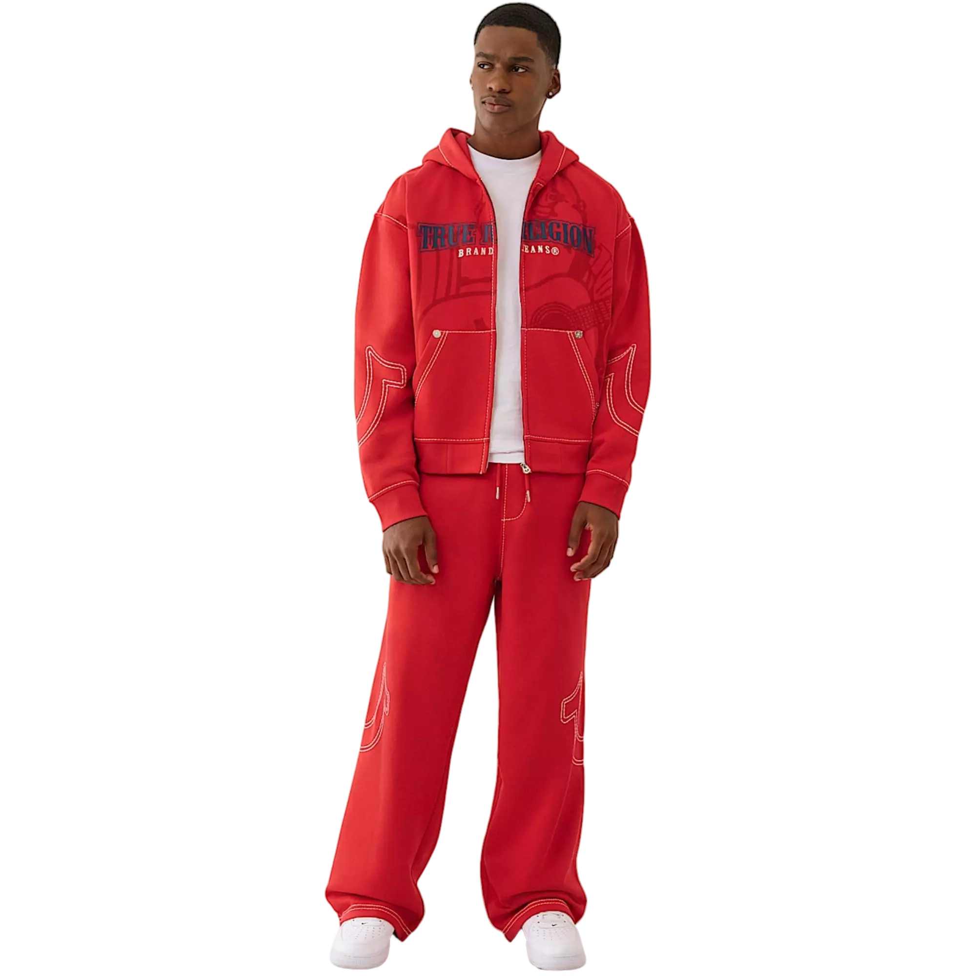 True Religion Men's Baggy T Pants - RED