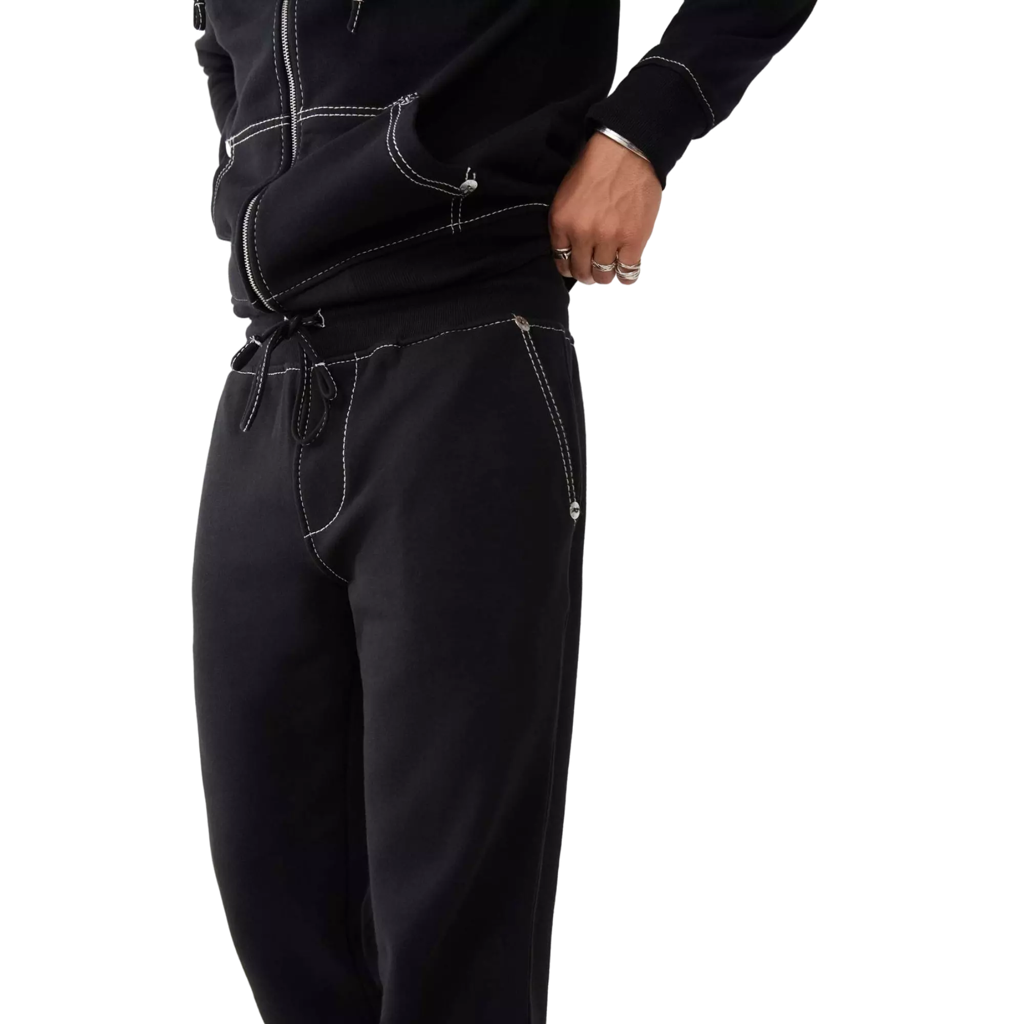 True Religion Men's Big T Logo Jogger - BLACK/WHITE